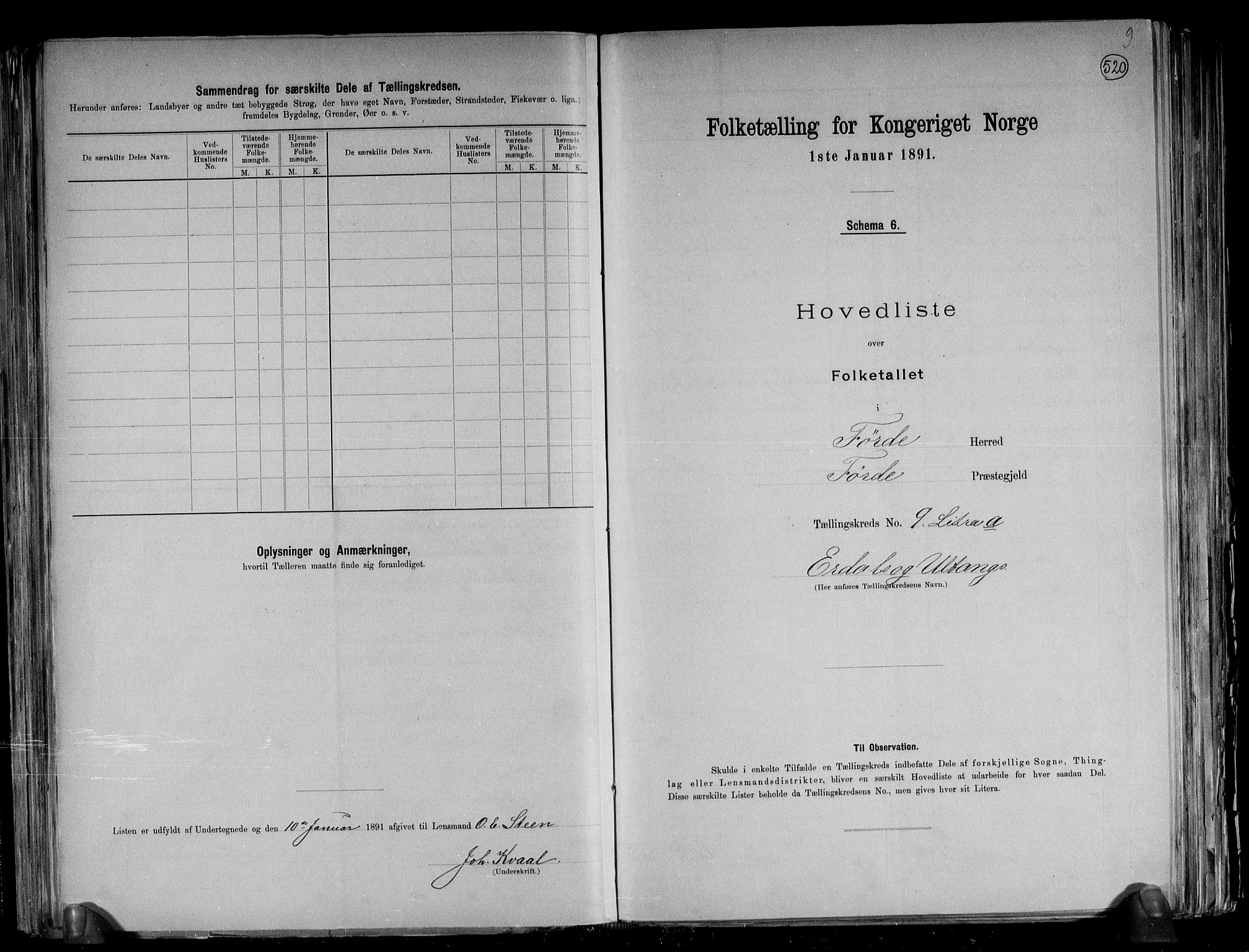 RA, 1891 census for 1432 Førde, 1891, p. 20