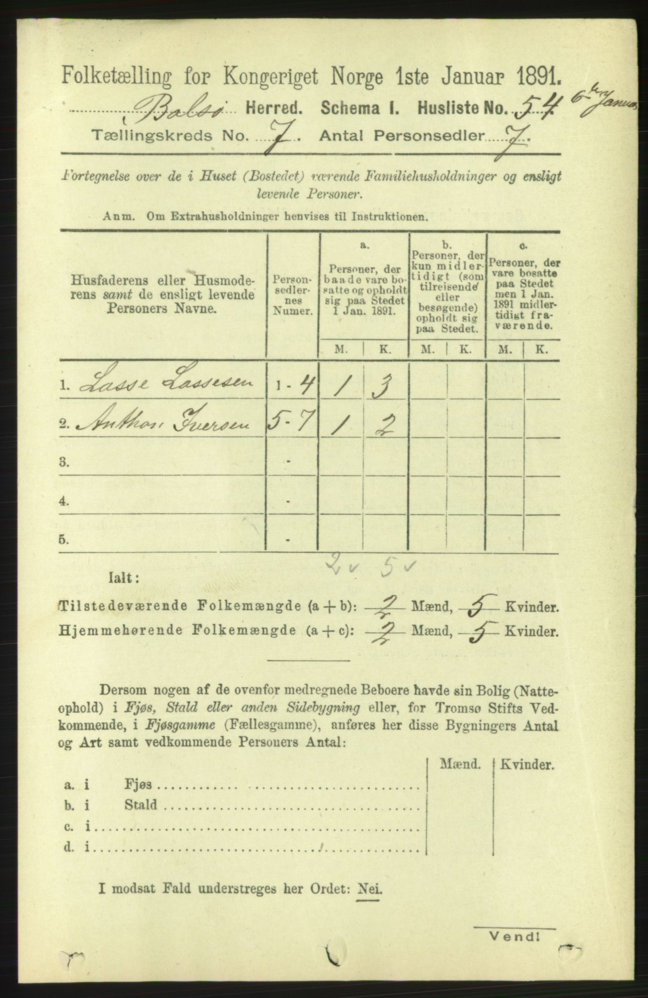 RA, 1891 census for 1544 Bolsøy, 1891, p. 4177