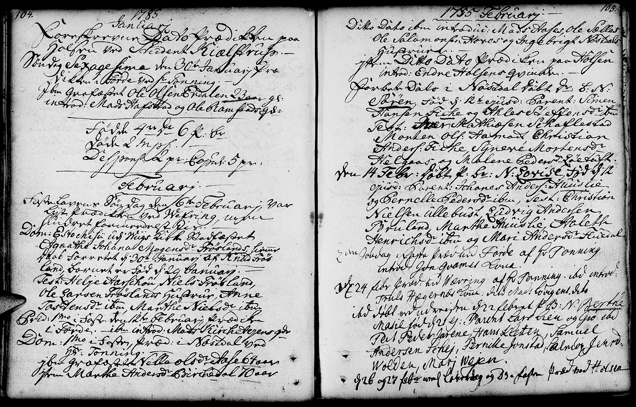 Førde sokneprestembete, AV/SAB-A-79901/H/Haa/Haaa/L0004: Parish register (official) no. A 4, 1781-1803, p. 104-105
