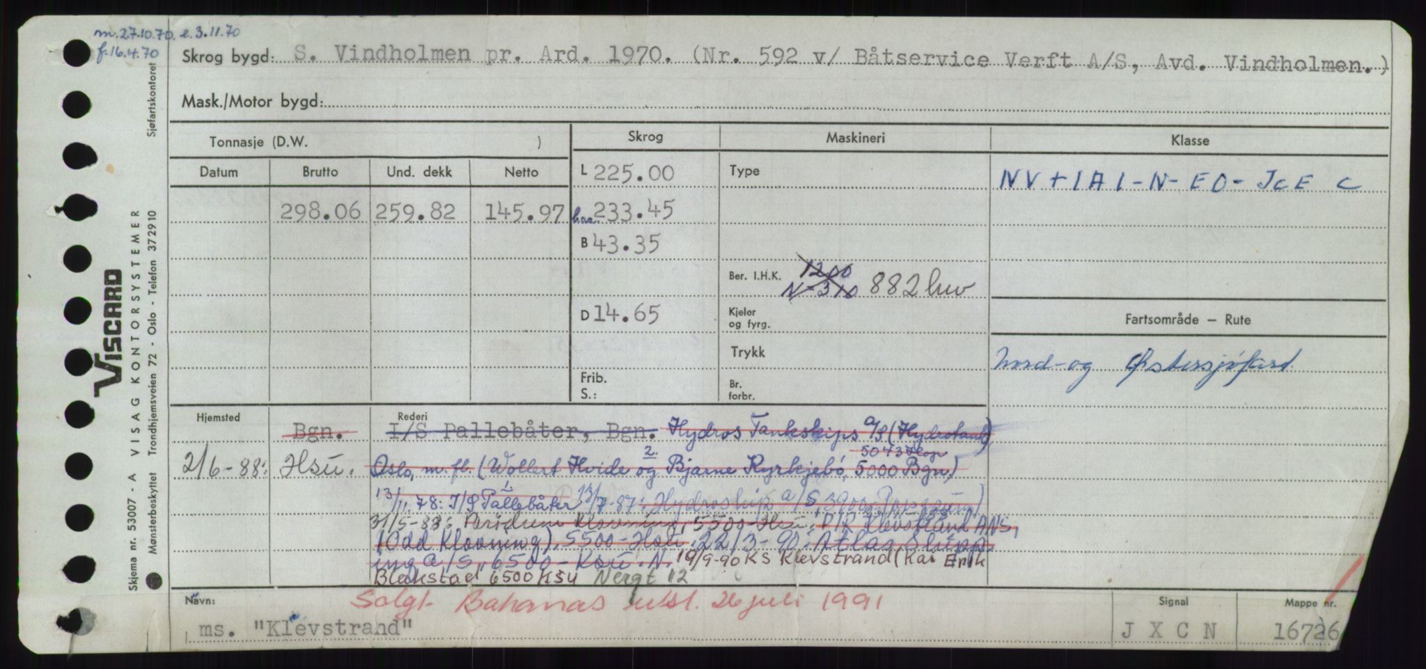 Sjøfartsdirektoratet med forløpere, Skipsmålingen, RA/S-1627/H/Hd/L0020: Fartøy, K-Kon, p. 369