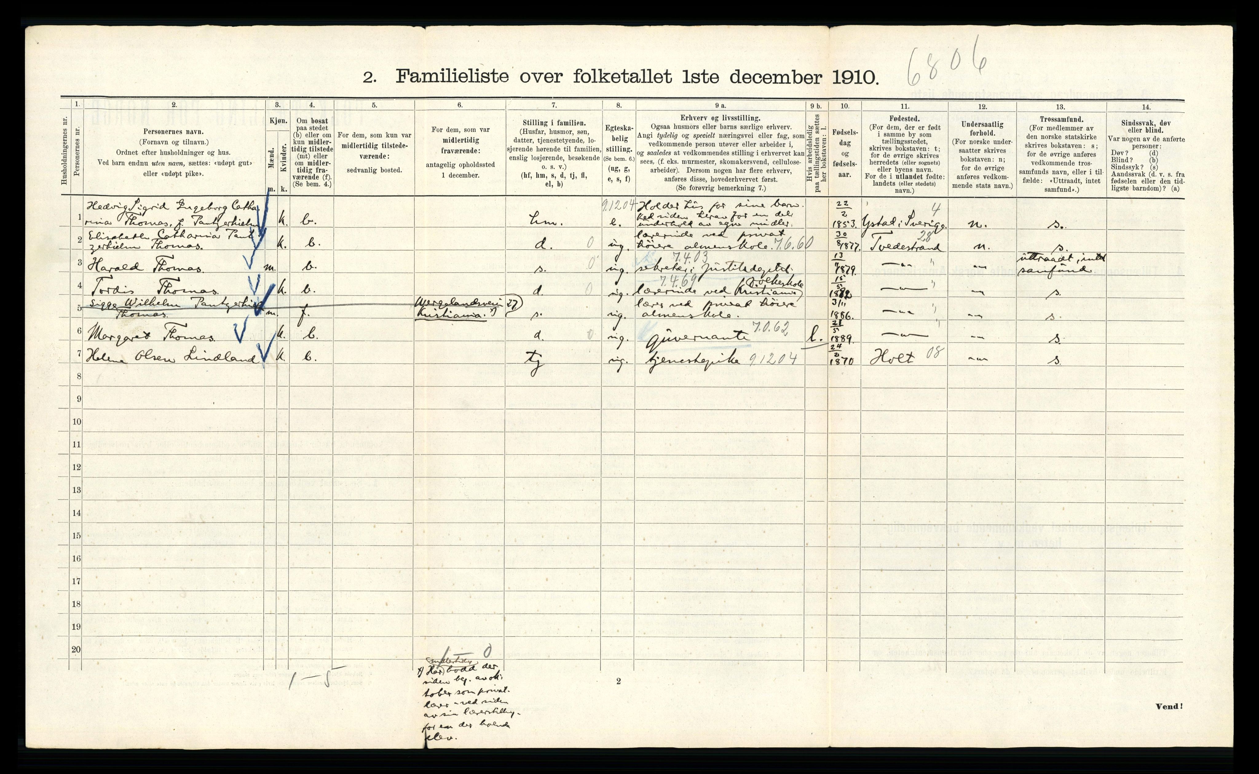 RA, 1910 census for Kristiania, 1910, p. 97900