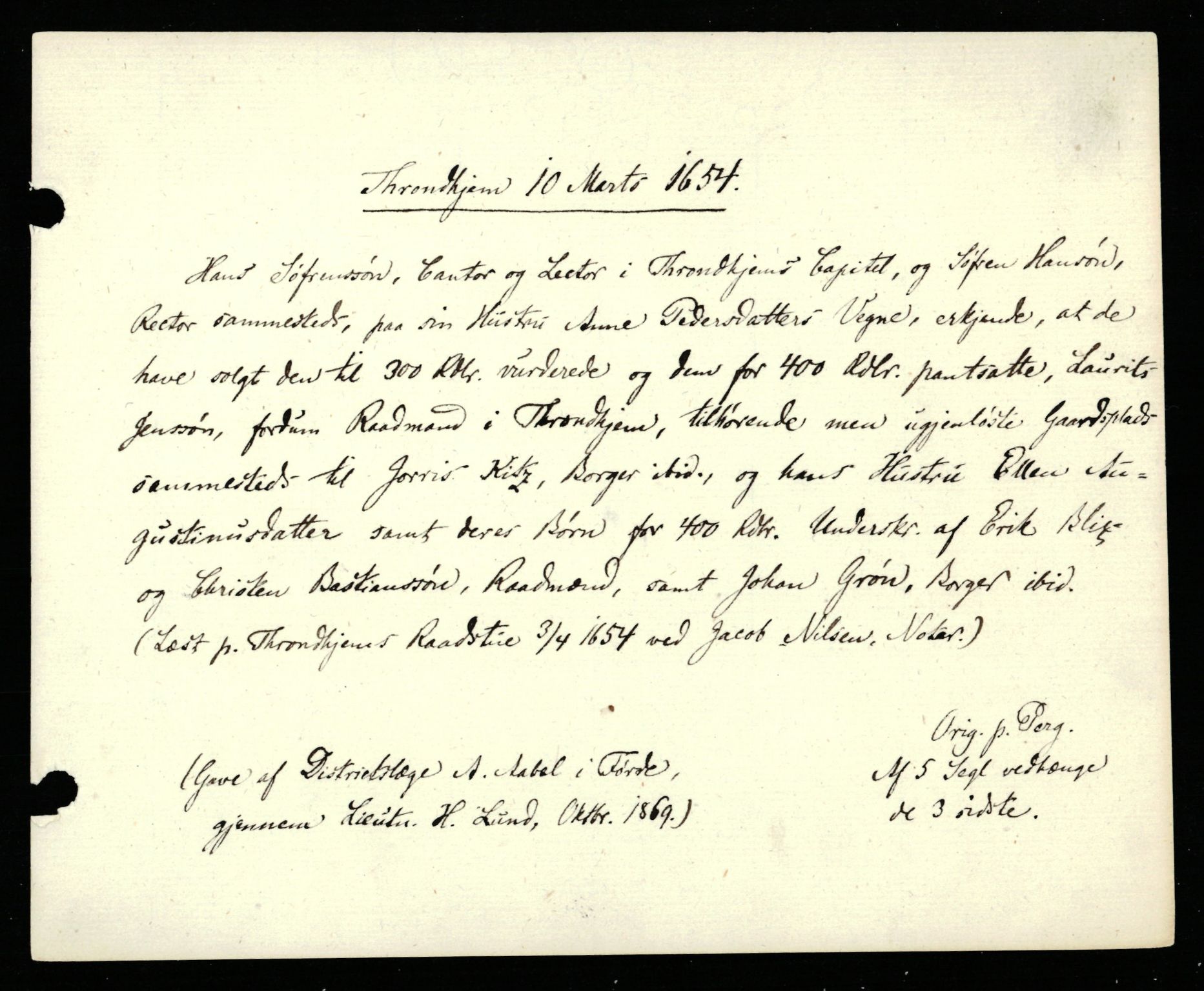 Riksarkivets diplomsamling, AV/RA-EA-5965/F35/F35b/L0009: Riksarkivets diplomer, seddelregister, 1647-1655, p. 501