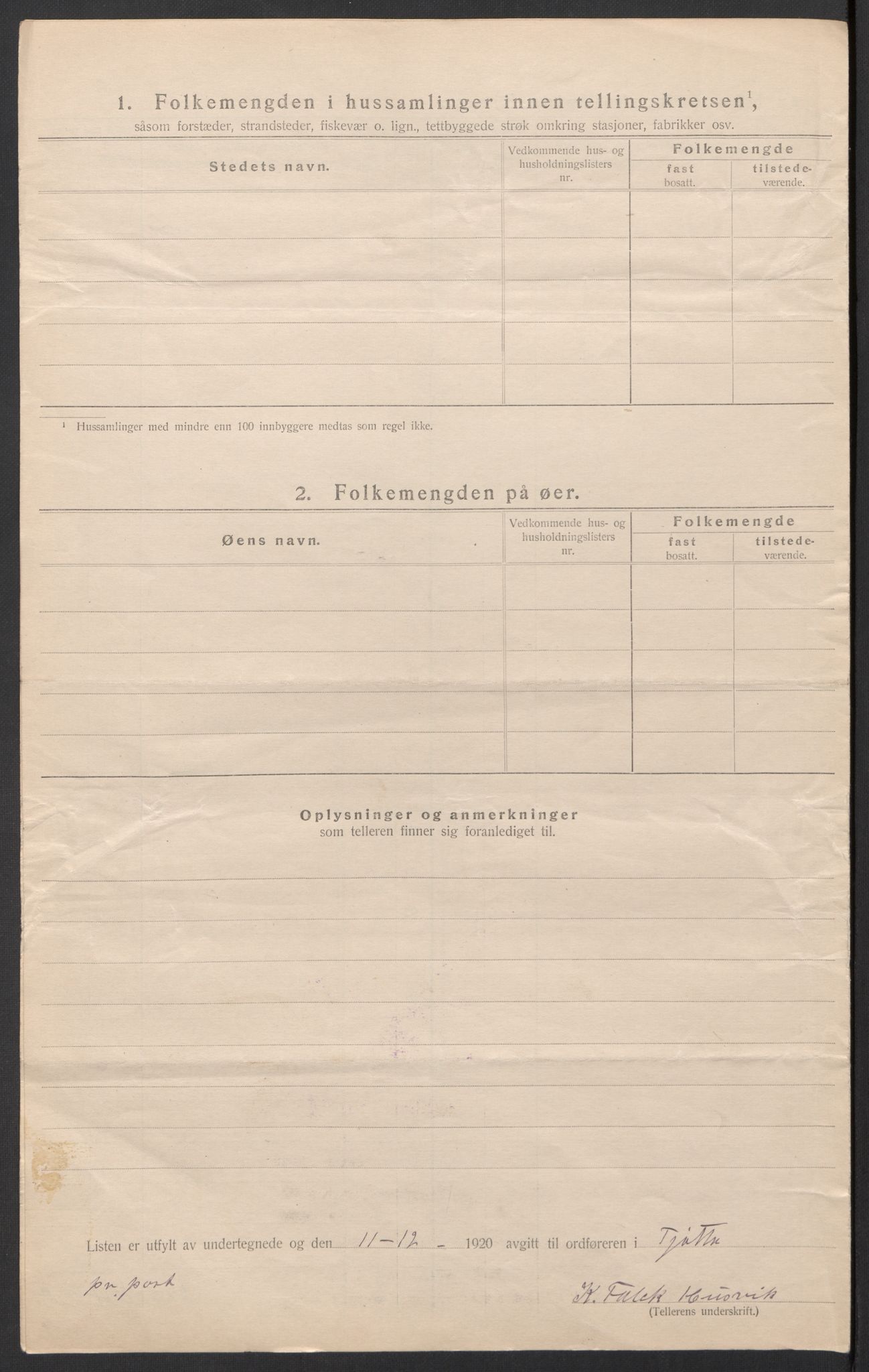 SAT, 1920 census for Tjøtta, 1920, p. 25