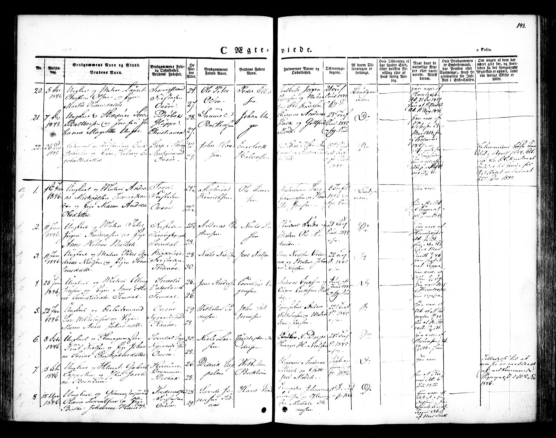 Glemmen prestekontor Kirkebøker, AV/SAO-A-10908/F/Fa/L0005: Parish register (official) no. 5, 1838-1852, p. 143