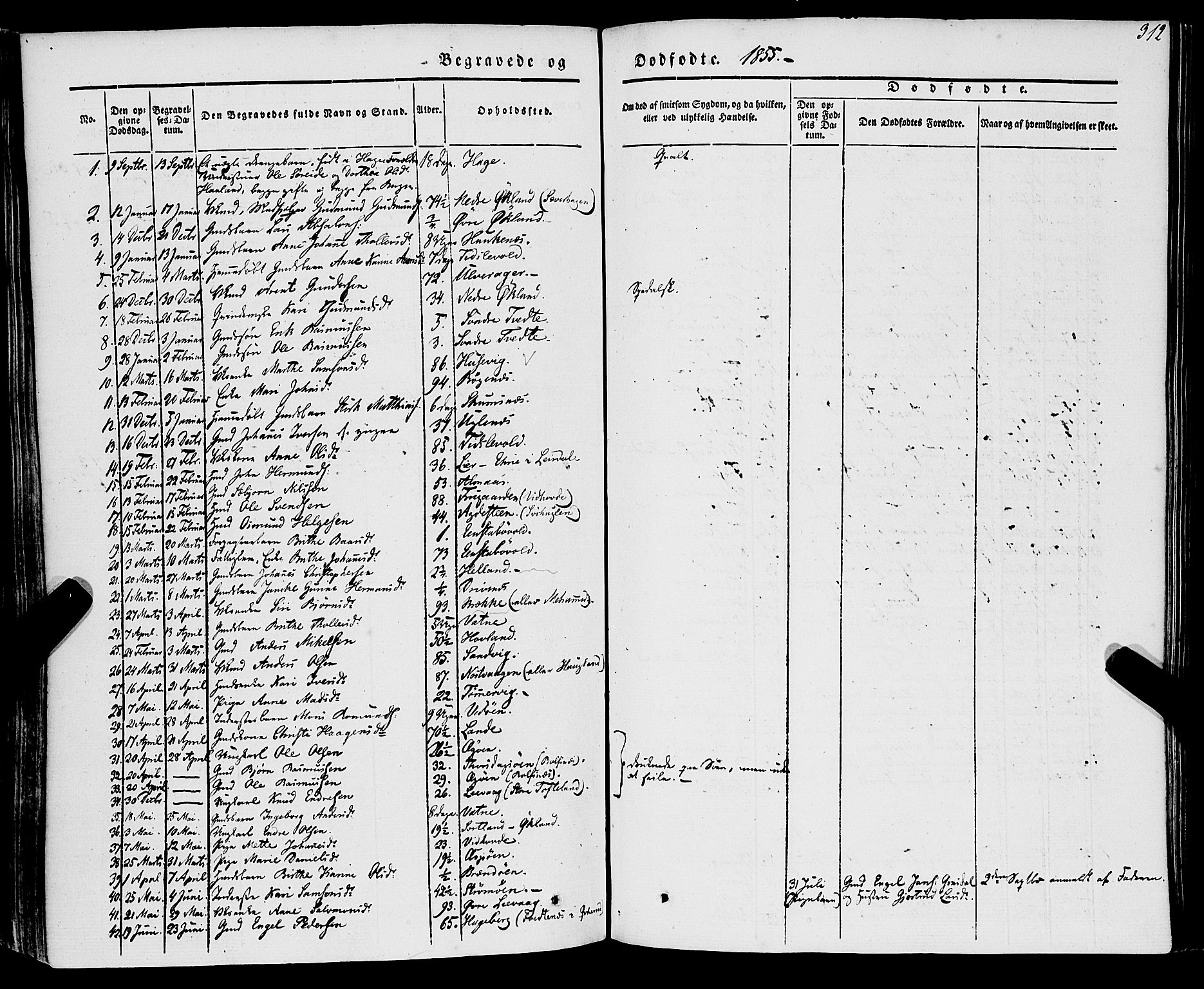 Stord sokneprestembete, AV/SAB-A-78201/H/Haa: Parish register (official) no. A 7, 1841-1861, p. 312