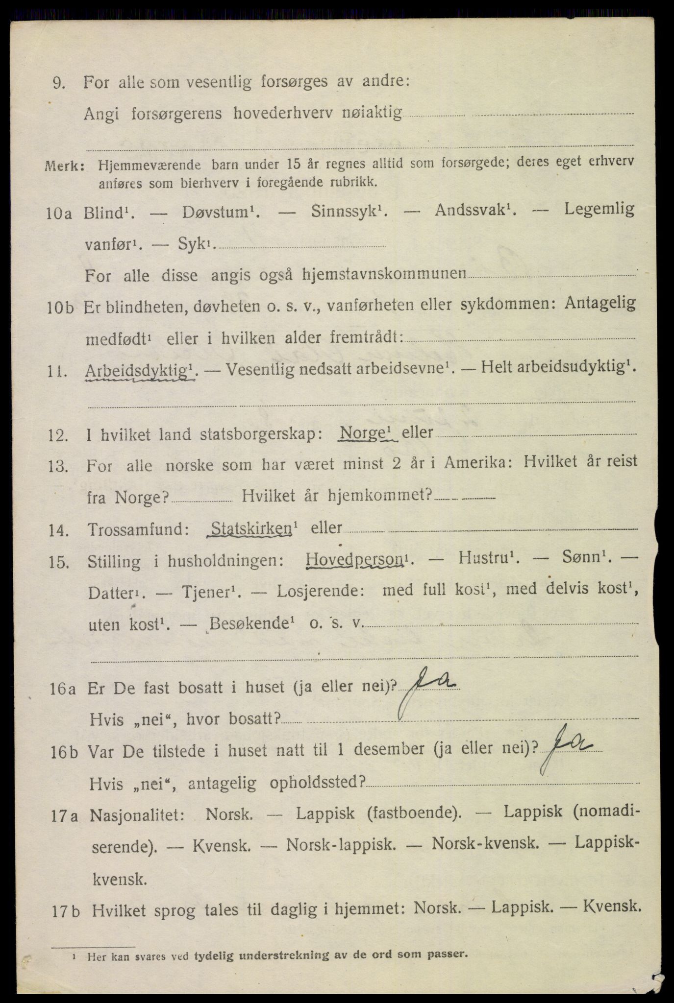 SAT, 1920 census for Bø, 1920, p. 6815