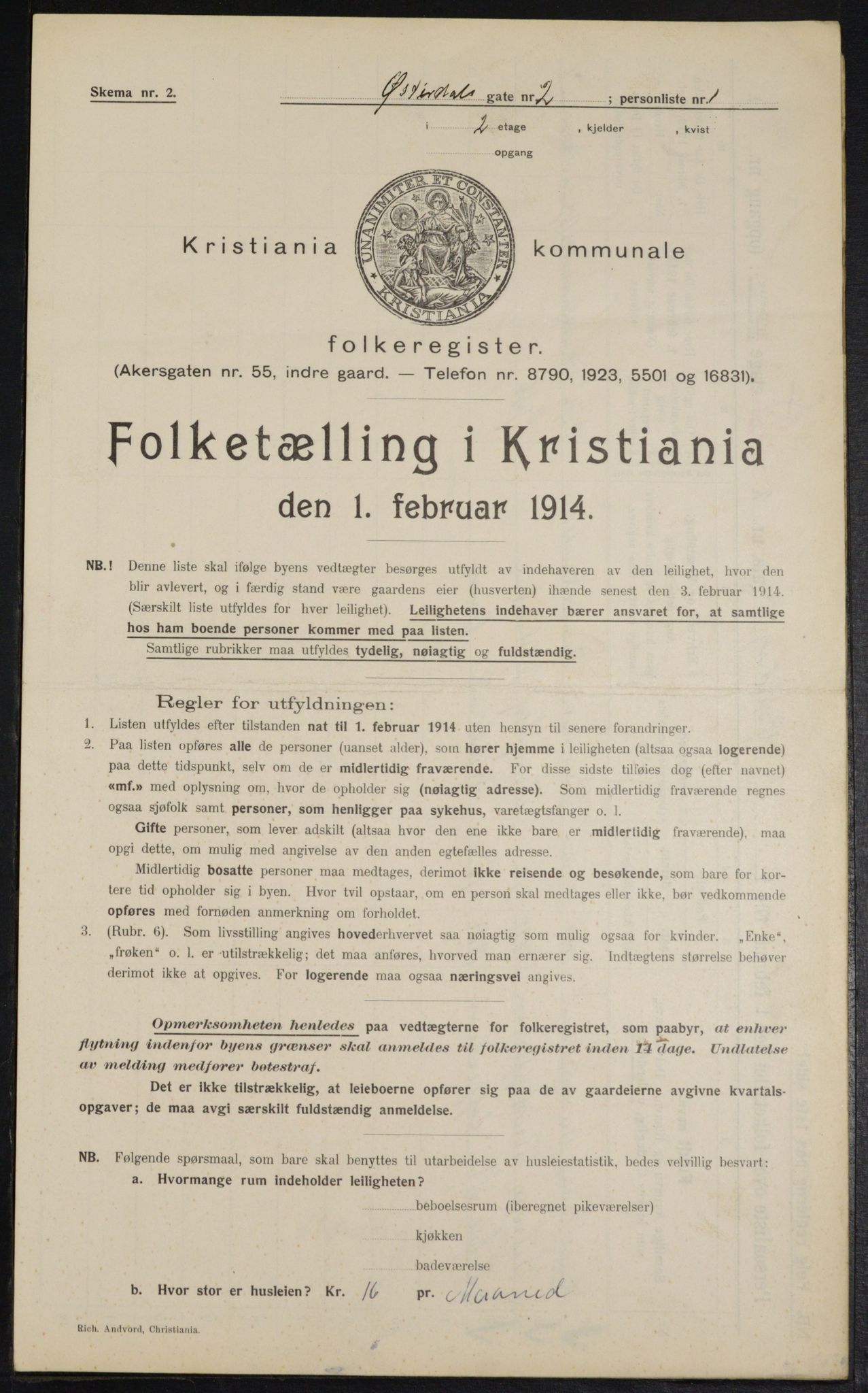 OBA, Municipal Census 1914 for Kristiania, 1914, p. 129927