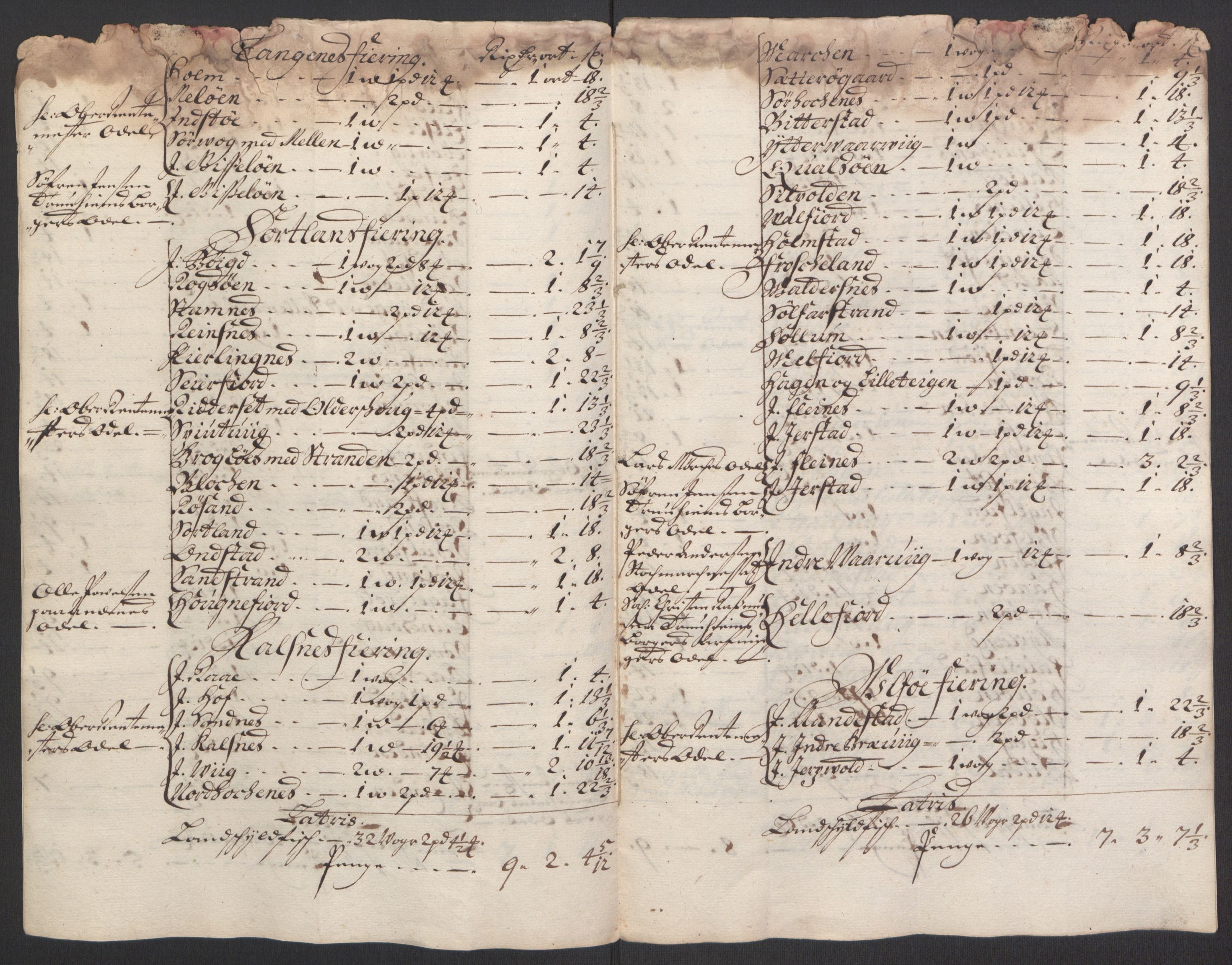 Rentekammeret inntil 1814, Reviderte regnskaper, Fogderegnskap, AV/RA-EA-4092/R67/L4676: Fogderegnskap Vesterålen, Andenes og Lofoten, 1691-1693, p. 18