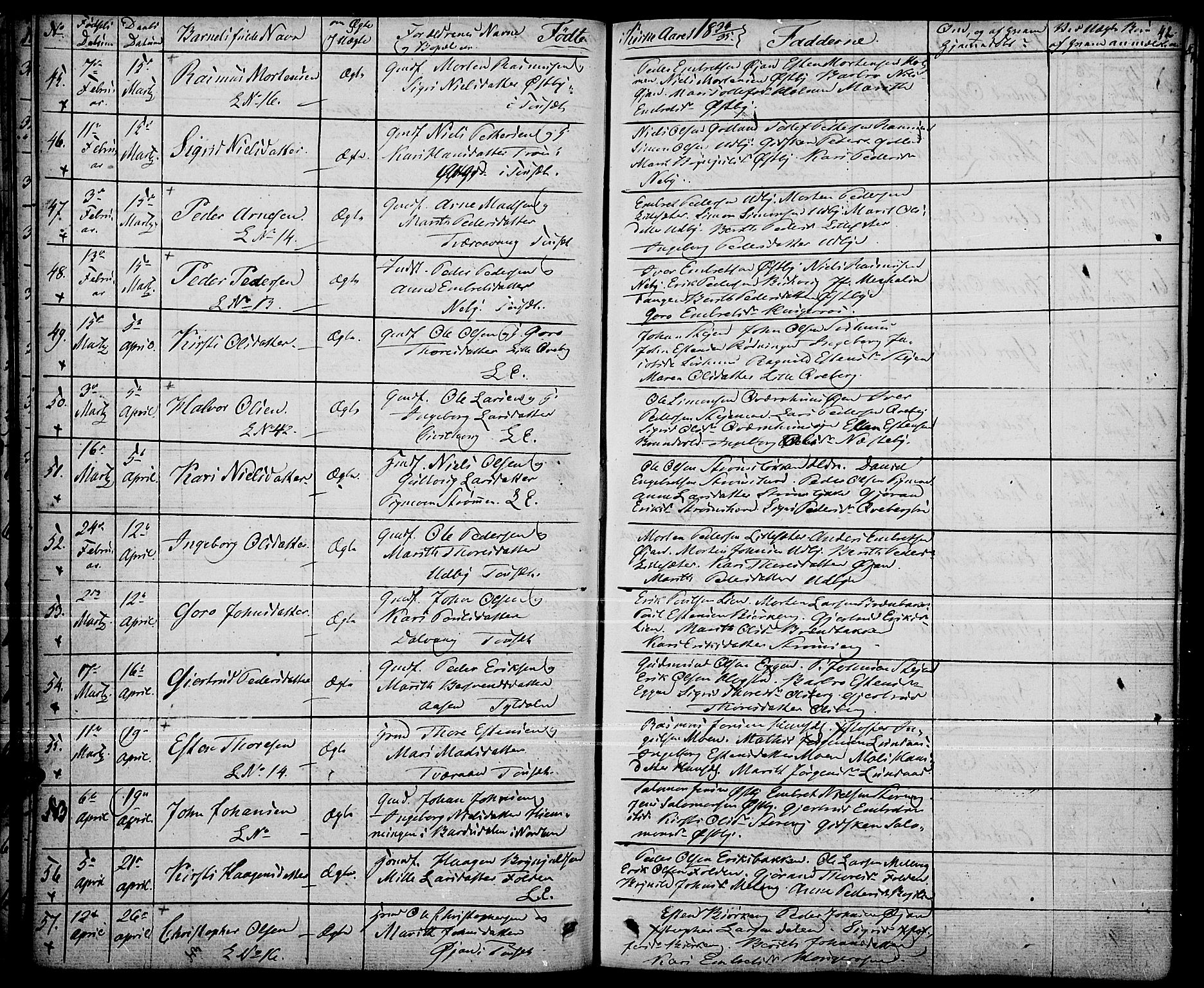 Tynset prestekontor, SAH/PREST-058/H/Ha/Haa/L0019: Parish register (official) no. 19, 1829-1847, p. 42