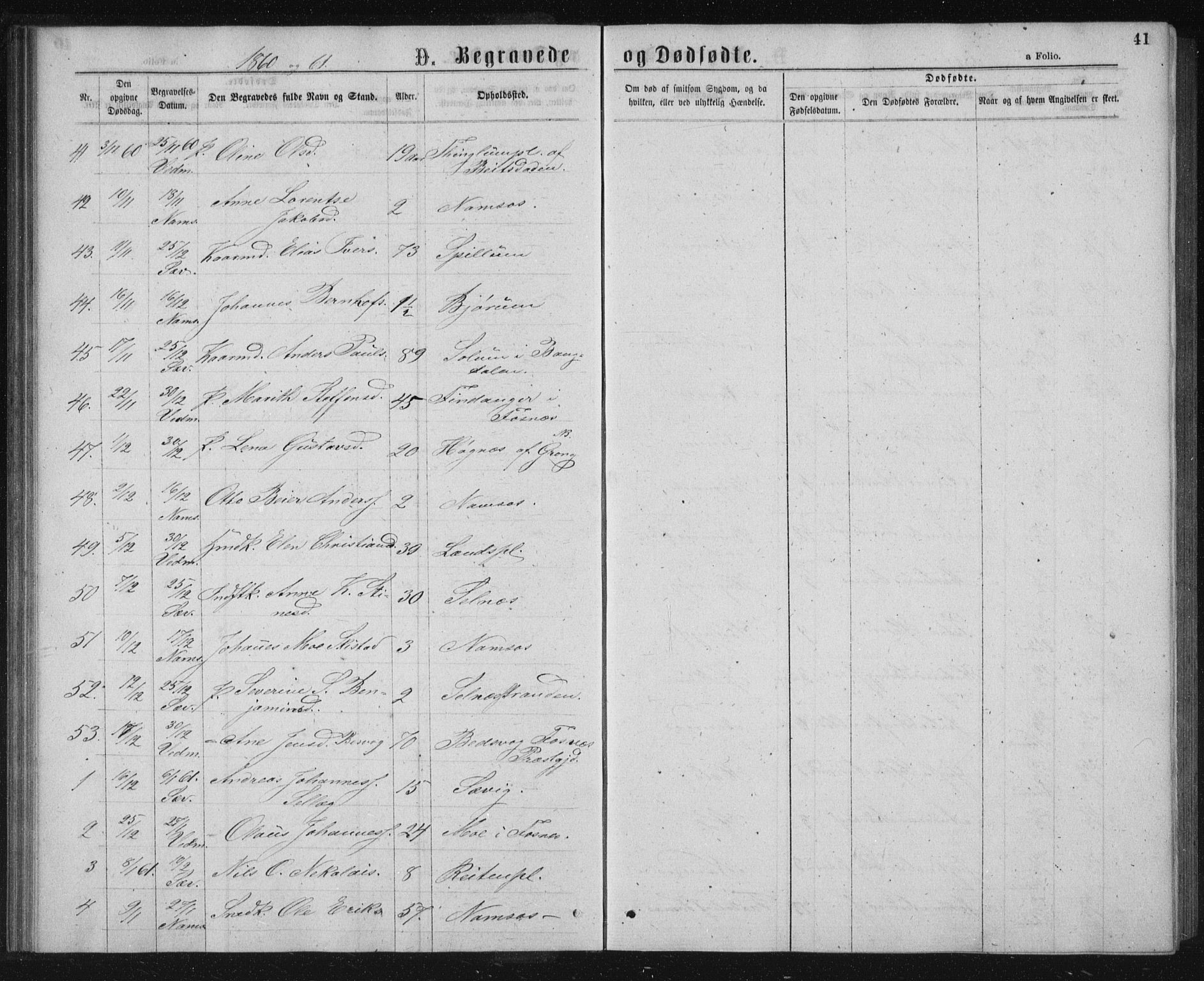 Ministerialprotokoller, klokkerbøker og fødselsregistre - Nord-Trøndelag, AV/SAT-A-1458/768/L0569: Parish register (official) no. 768A04, 1836-1865, p. 41