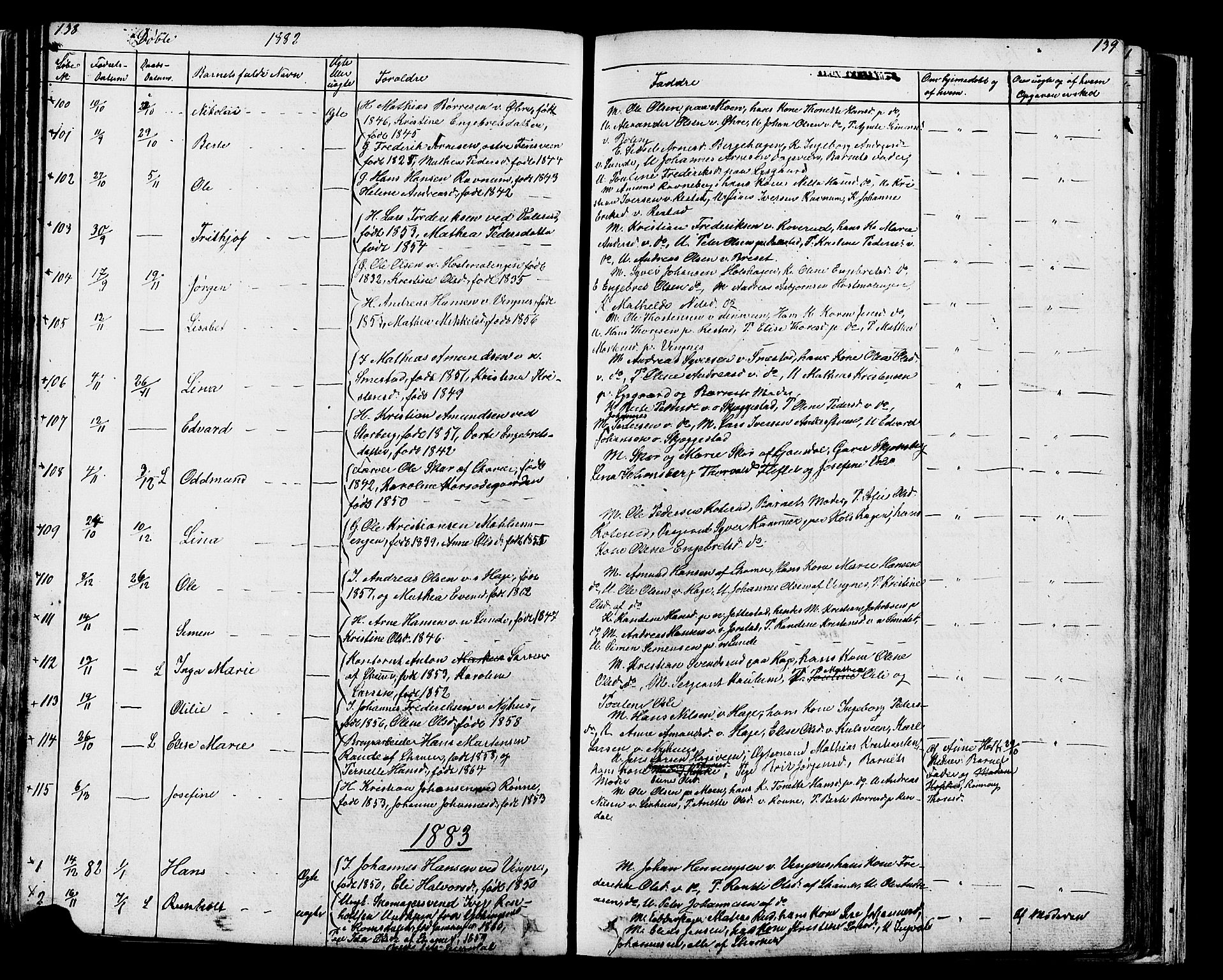Fåberg prestekontor, AV/SAH-PREST-086/H/Ha/Hab/L0007: Parish register (copy) no. 7, 1856-1891, p. 138-139