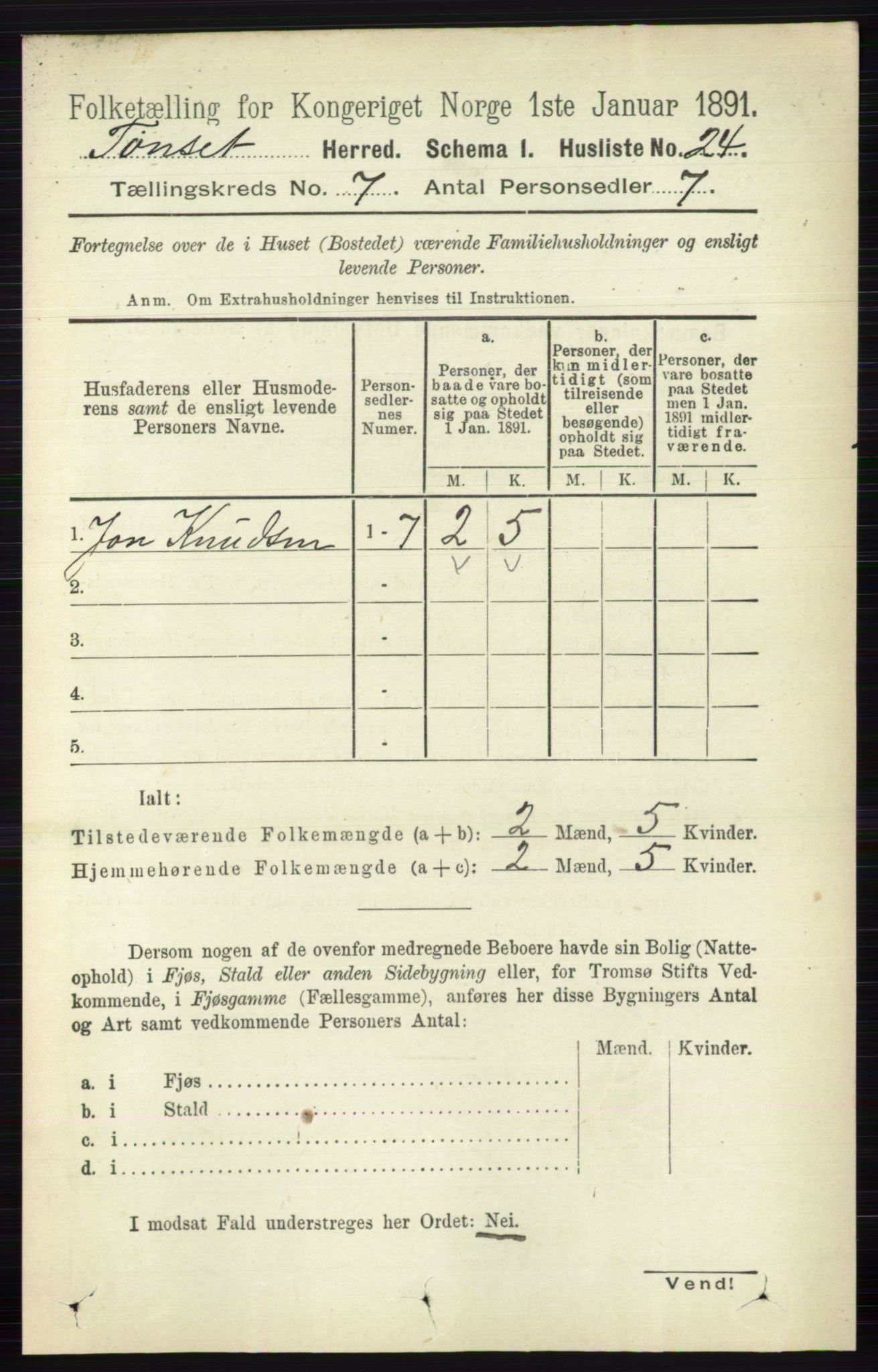 RA, 1891 census for 0437 Tynset, 1891, p. 1692