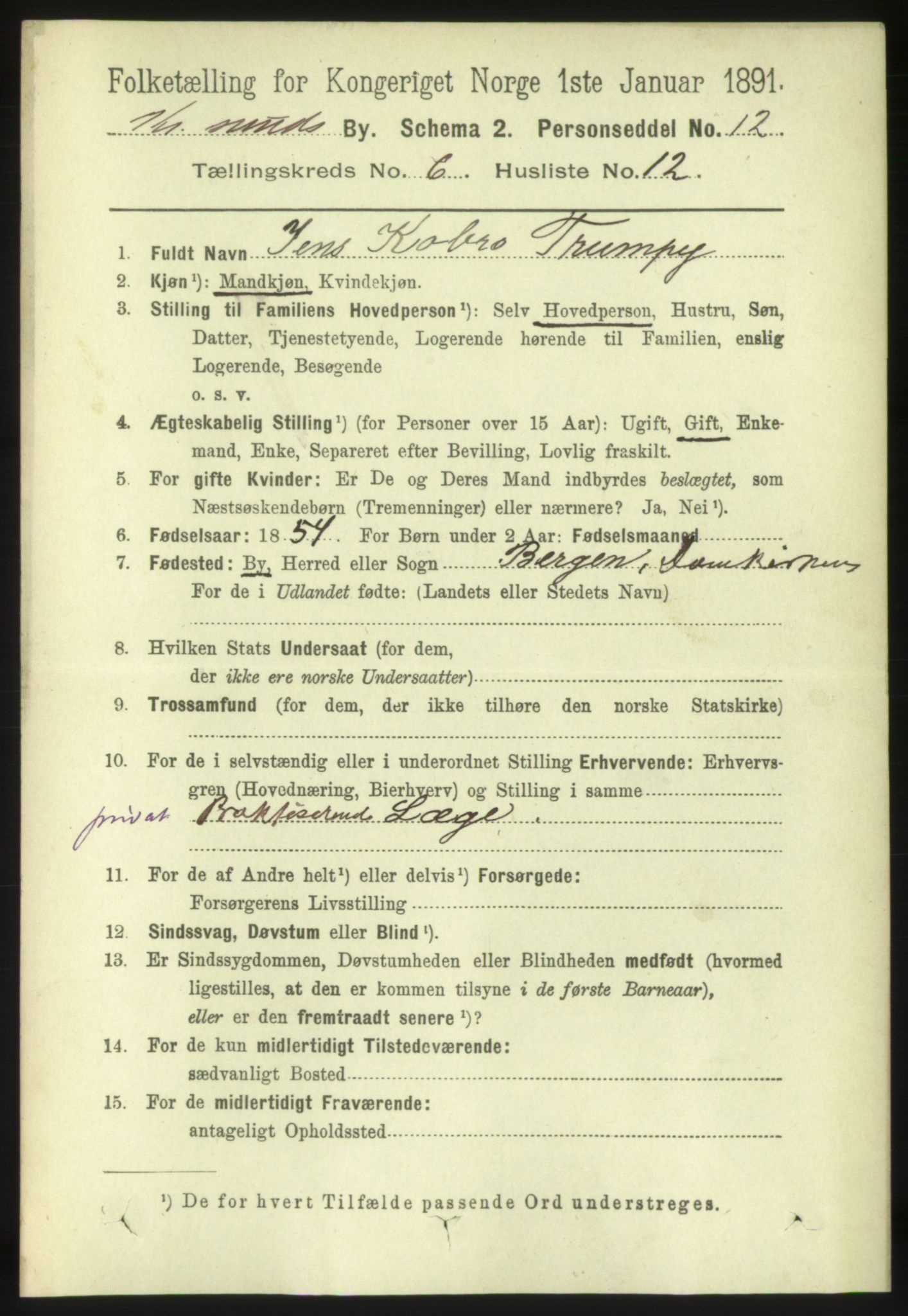 RA, 1891 census for 1503 Kristiansund, 1891, p. 5172