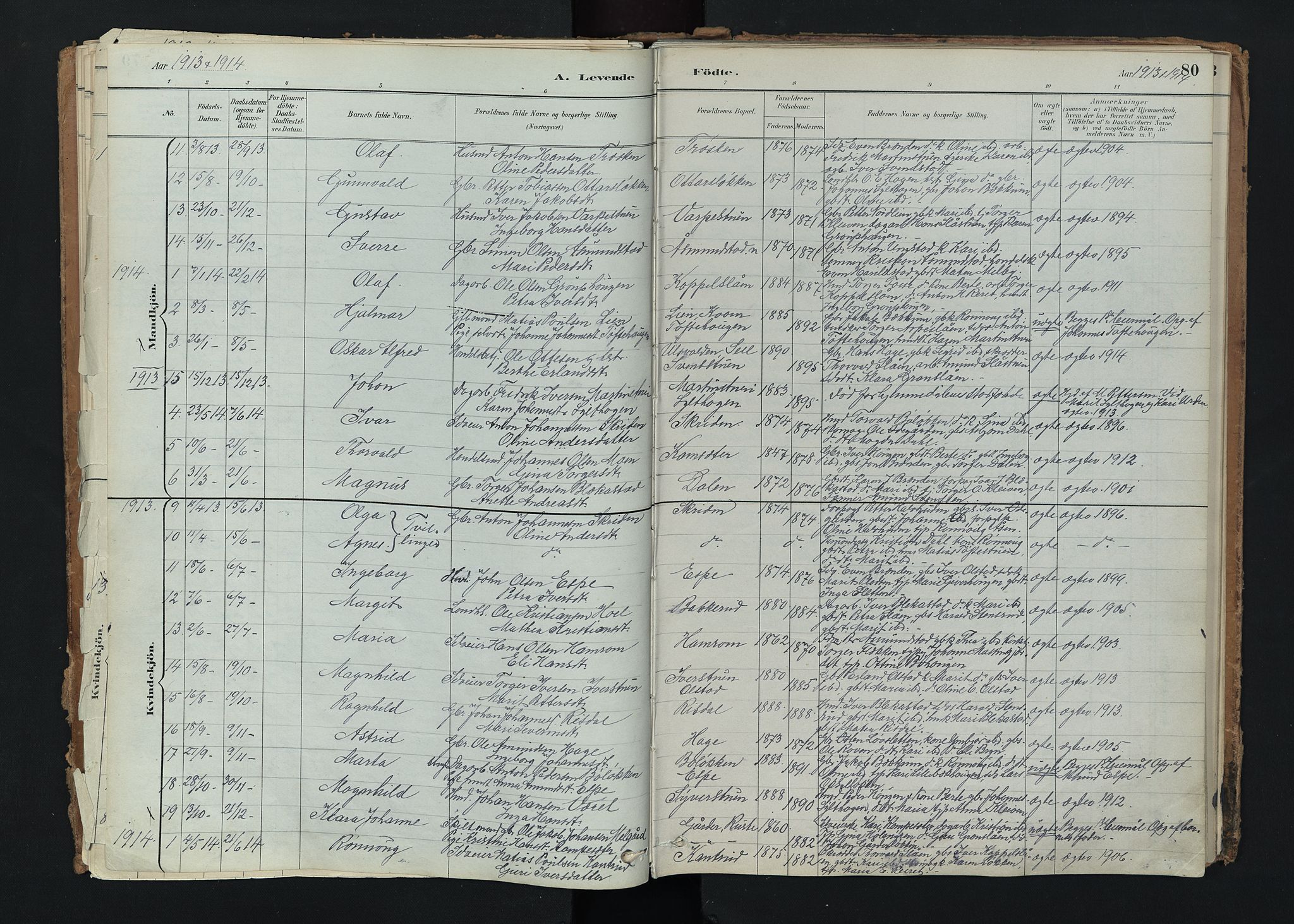 Nord-Fron prestekontor, SAH/PREST-080/H/Ha/Haa/L0005: Parish register (official) no. 5, 1884-1914, p. 80