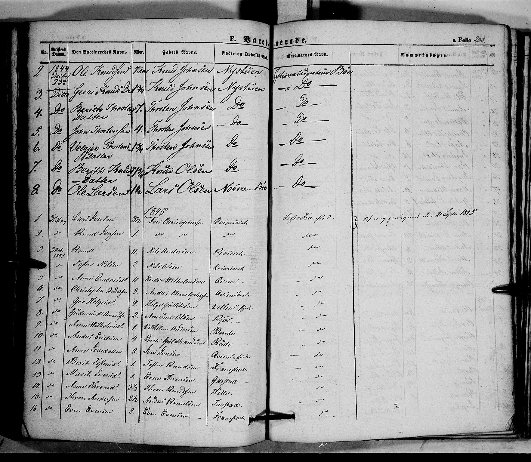 Vang prestekontor, Valdres, SAH/PREST-140/H/Ha/L0005: Parish register (official) no. 5, 1831-1845, p. 200