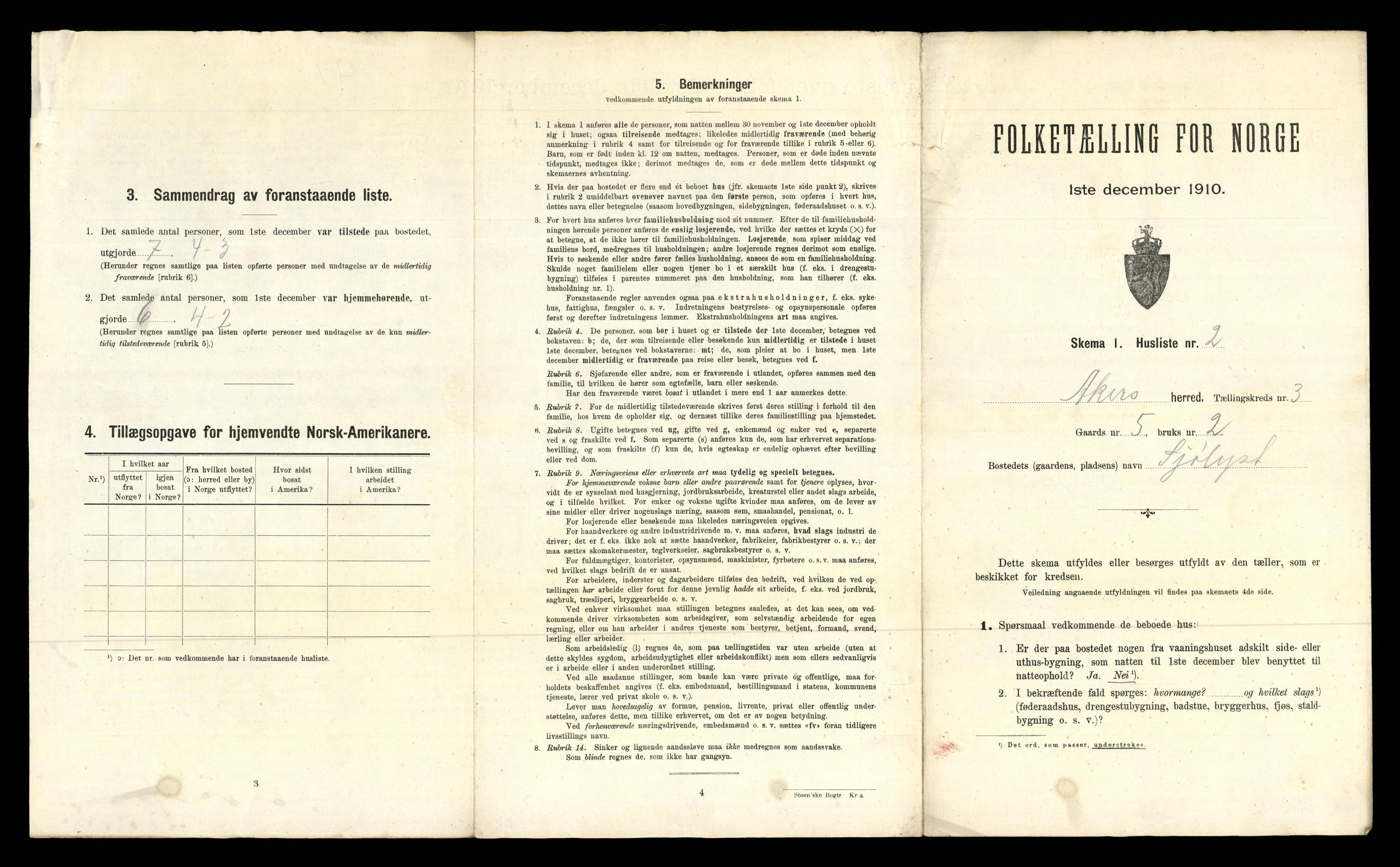 RA, 1910 census for Aker, 1910, p. 811