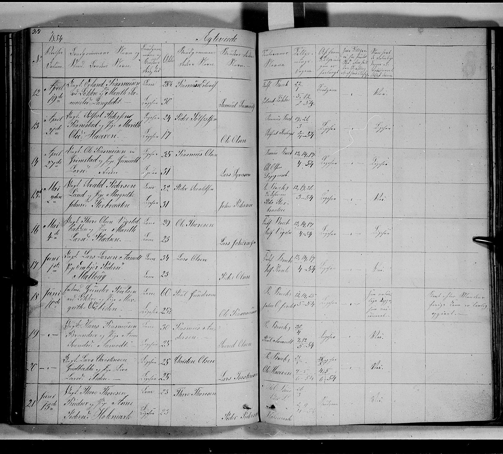 Lom prestekontor, SAH/PREST-070/L/L0004: Parish register (copy) no. 4, 1845-1864, p. 318-319