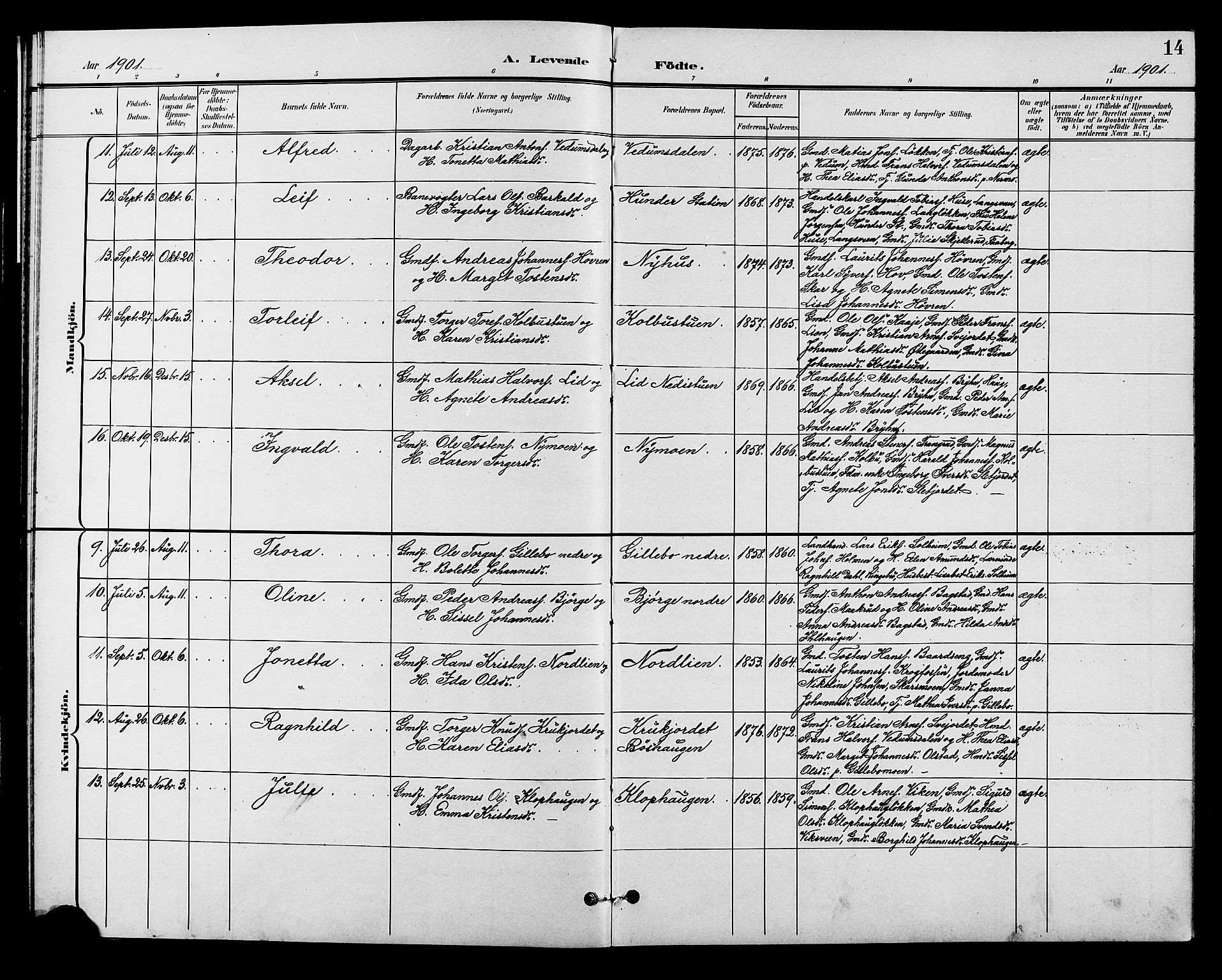 Øyer prestekontor, AV/SAH-PREST-084/H/Ha/Hab/L0005: Parish register (copy) no. 5, 1897-1913, p. 14