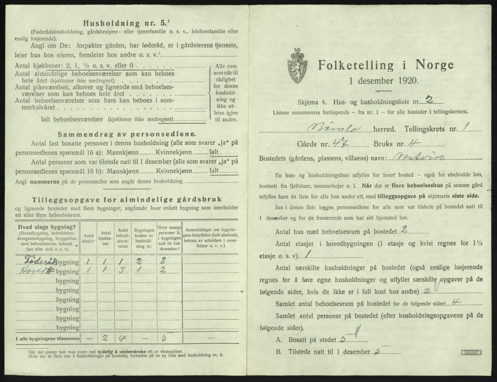 SAB, 1920 census for Bømlo, 1920, p. 24