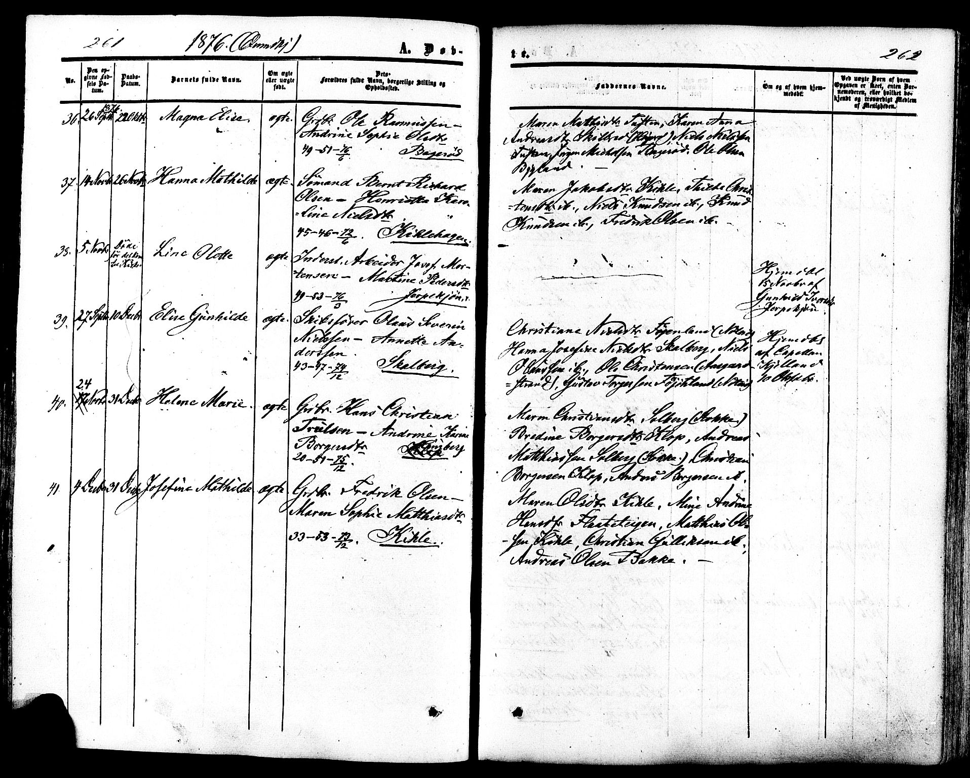 Ramnes kirkebøker, SAKO/A-314/F/Fa/L0006: Parish register (official) no. I 6, 1862-1877, p. 261-262