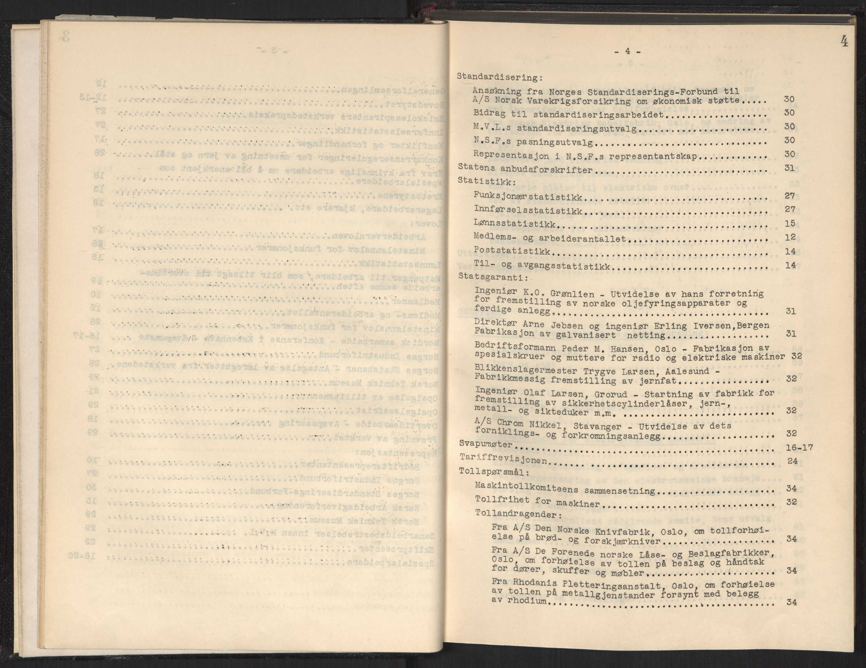 Teknologibedriftenes Landsforening TBL, RA/PA-1700/A/Ad/L0006: Årsberetning med register, 1937-1943, p. 4