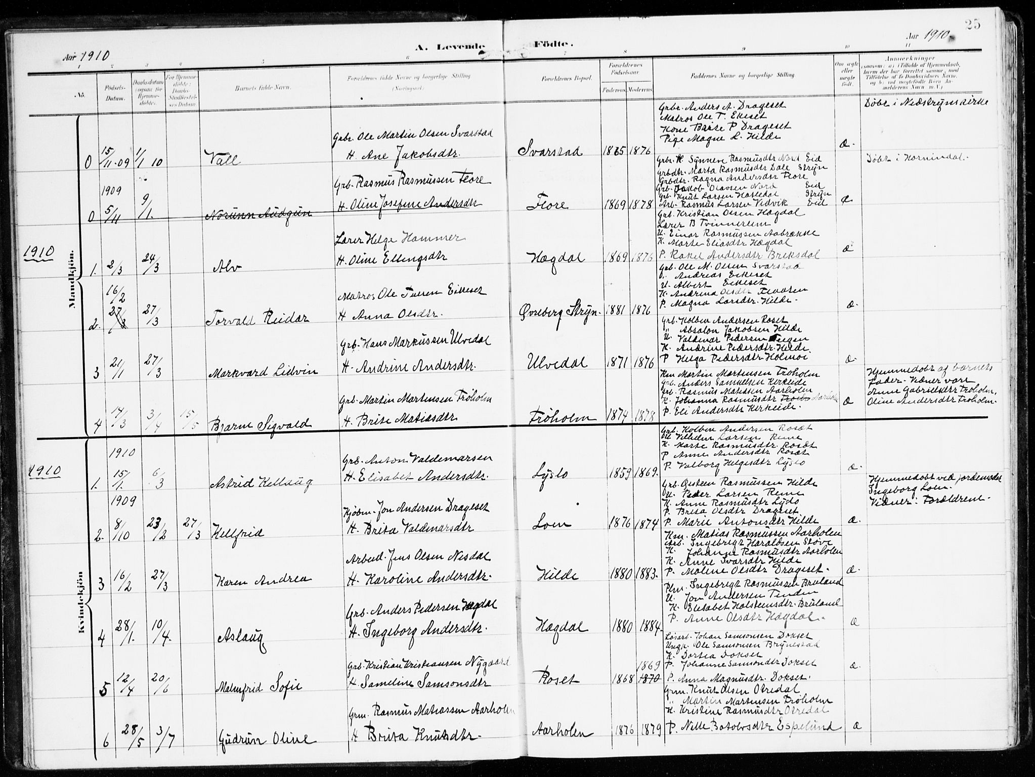 Innvik sokneprestembete, AV/SAB-A-80501: Parish register (official) no. B 2, 1903-1929, p. 25