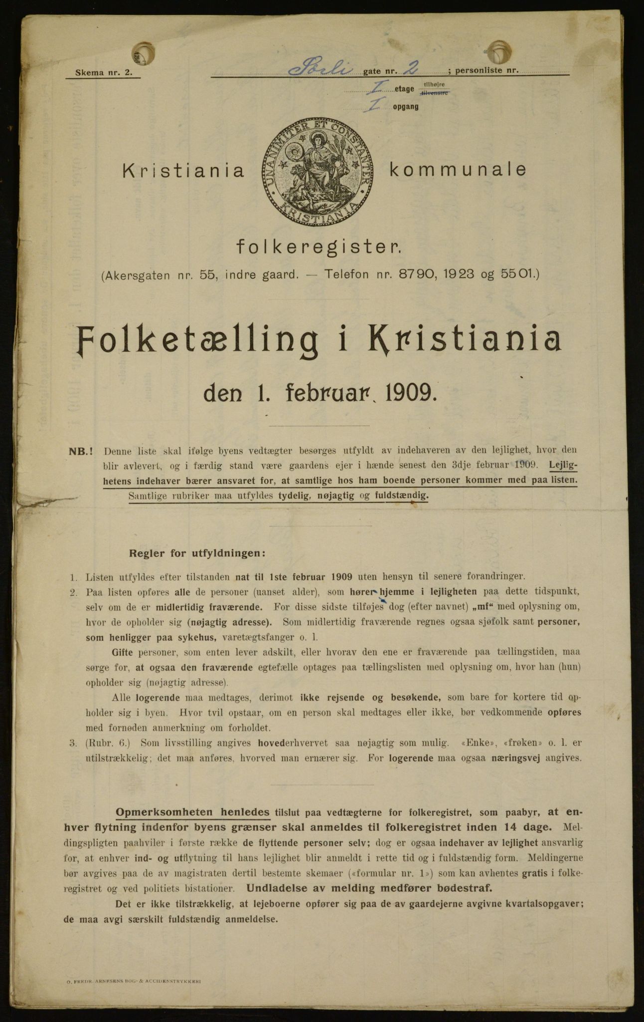 OBA, Municipal Census 1909 for Kristiania, 1909, p. 96423