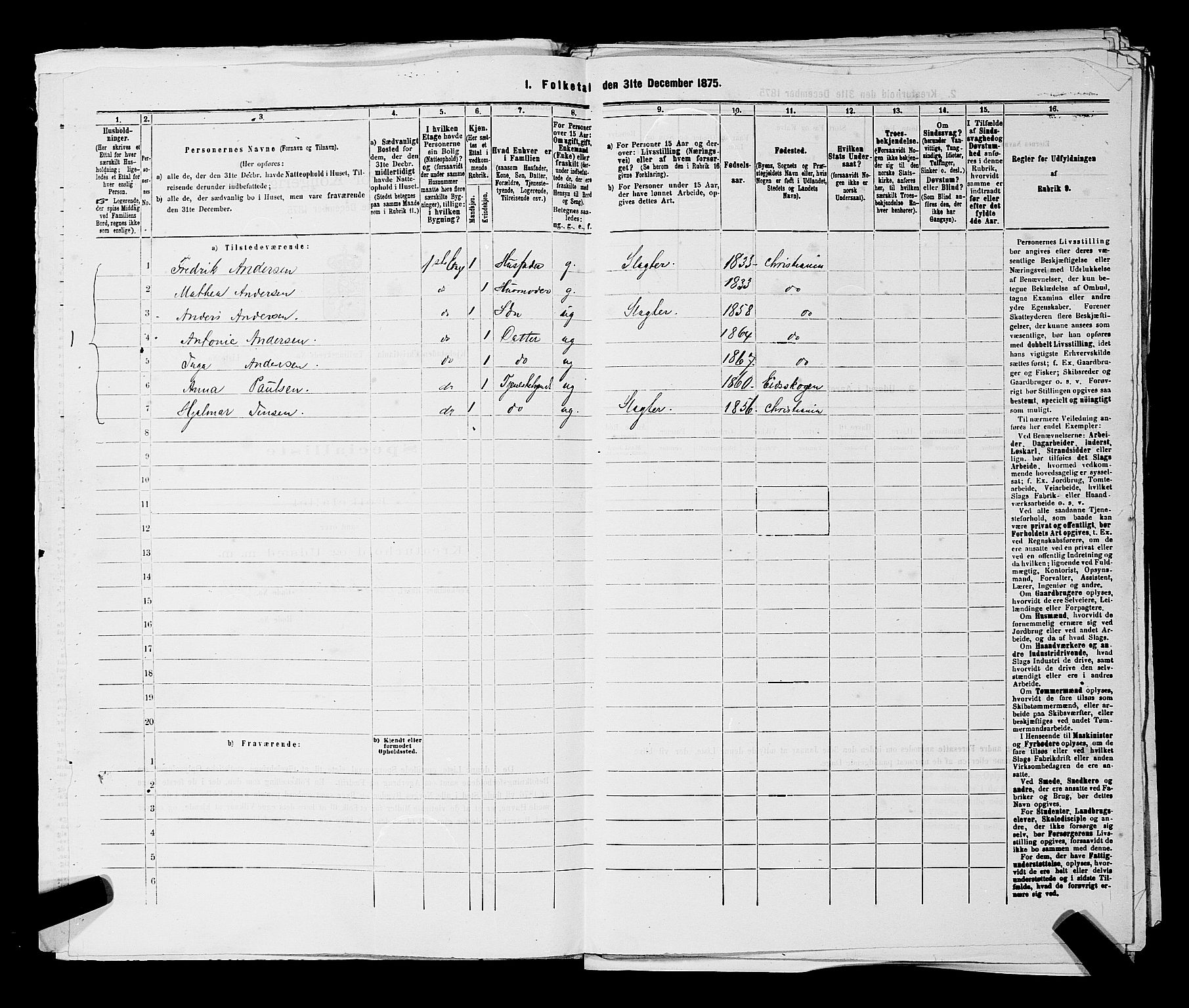 RA, 1875 census for 0301 Kristiania, 1875, p. 6623