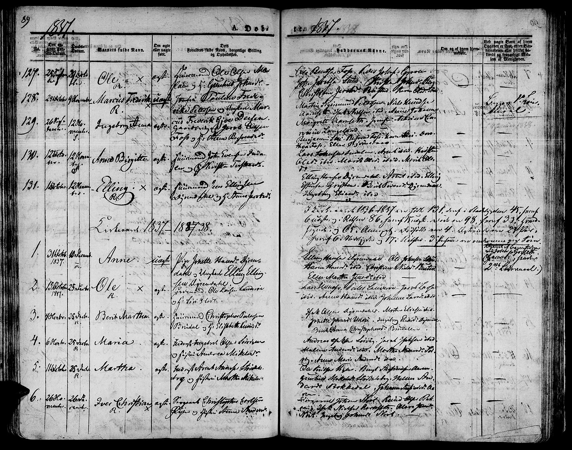 Ministerialprotokoller, klokkerbøker og fødselsregistre - Sør-Trøndelag, SAT/A-1456/646/L0609: Parish register (official) no. 646A07, 1826-1838, p. 89