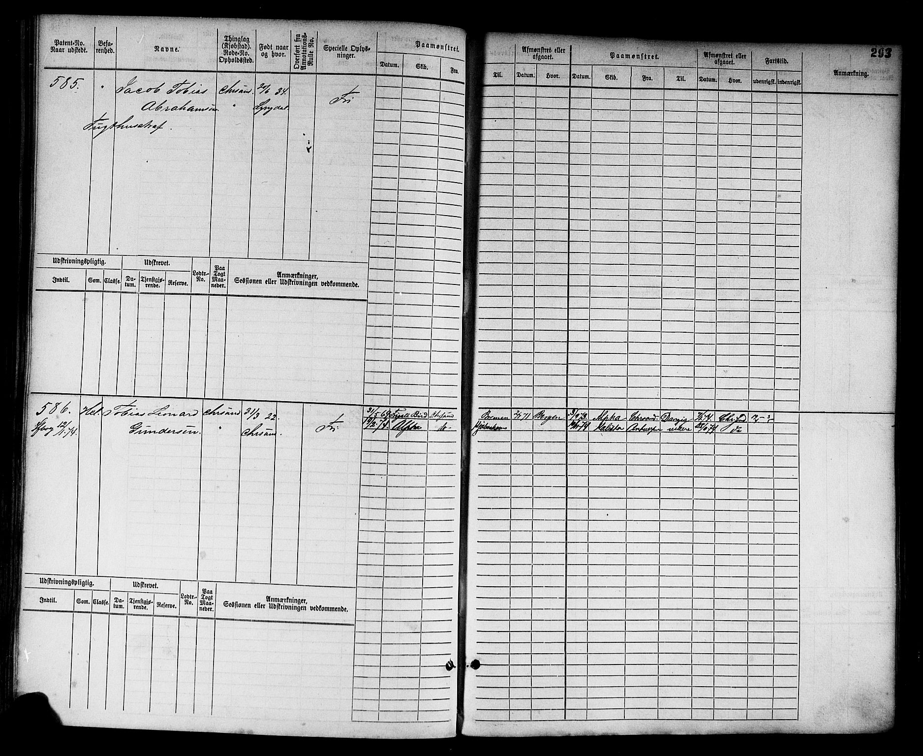 Kristiansand mønstringskrets, AV/SAK-2031-0015/F/Fb/L0003: Hovedrulle nr 1-762, I-10, 1860-1911, p. 309