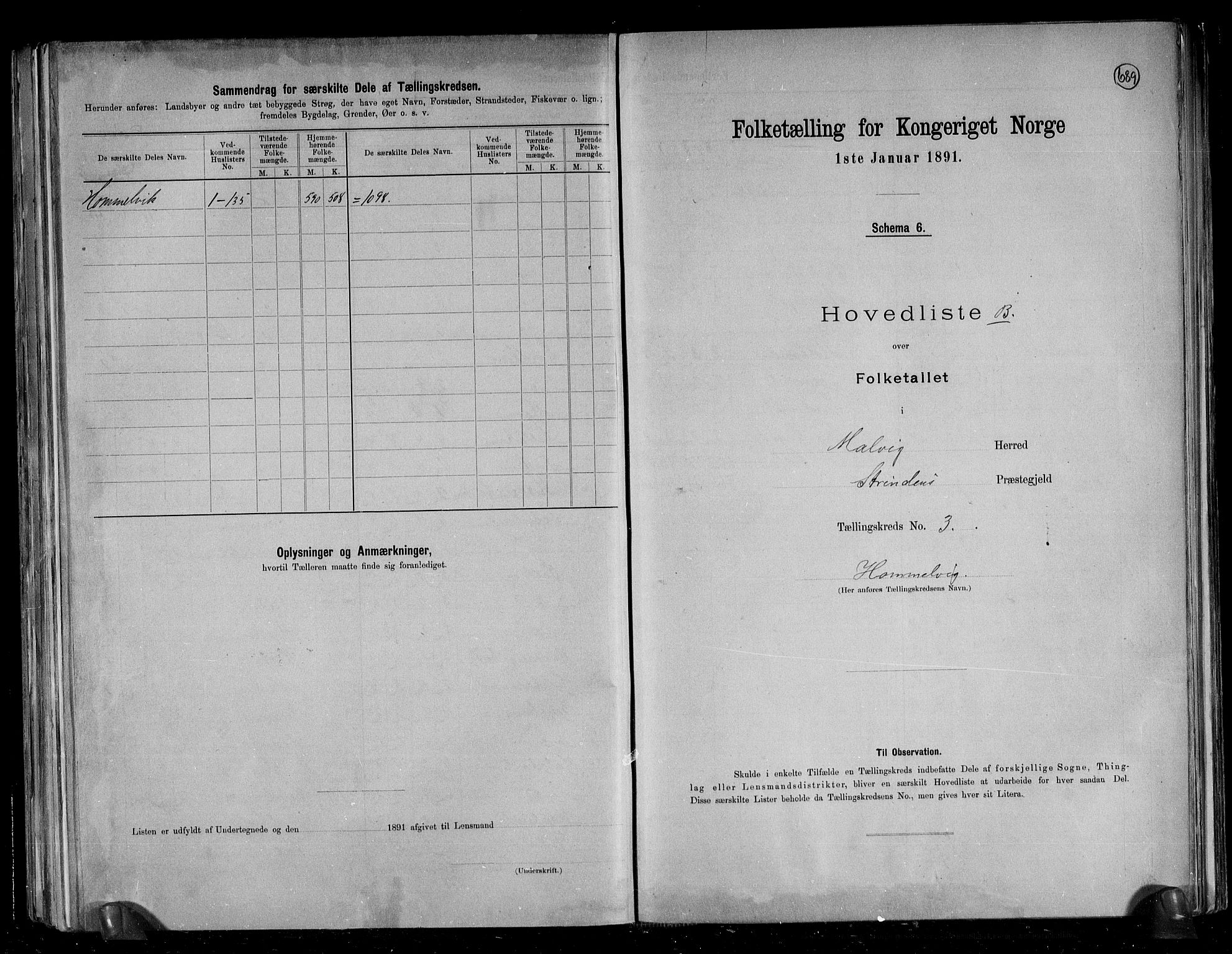 RA, 1891 census for 1663 Malvik, 1891, p. 12