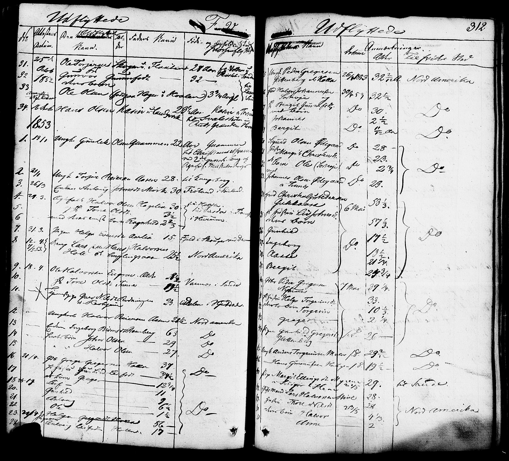 Heddal kirkebøker, SAKO/A-268/F/Fa/L0006: Parish register (official) no. I 6, 1837-1854, p. 312