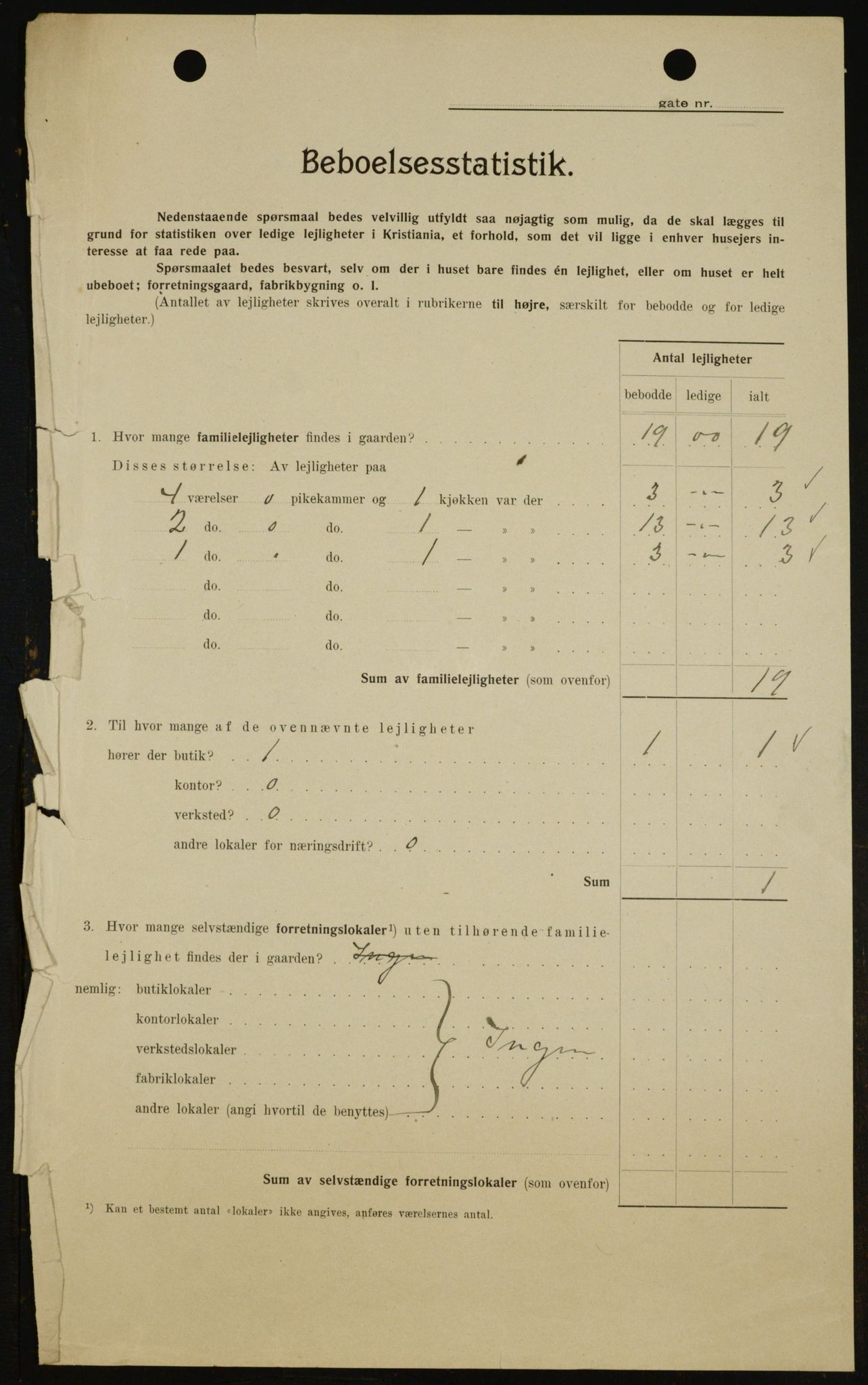 OBA, Municipal Census 1909 for Kristiania, 1909, p. 84713