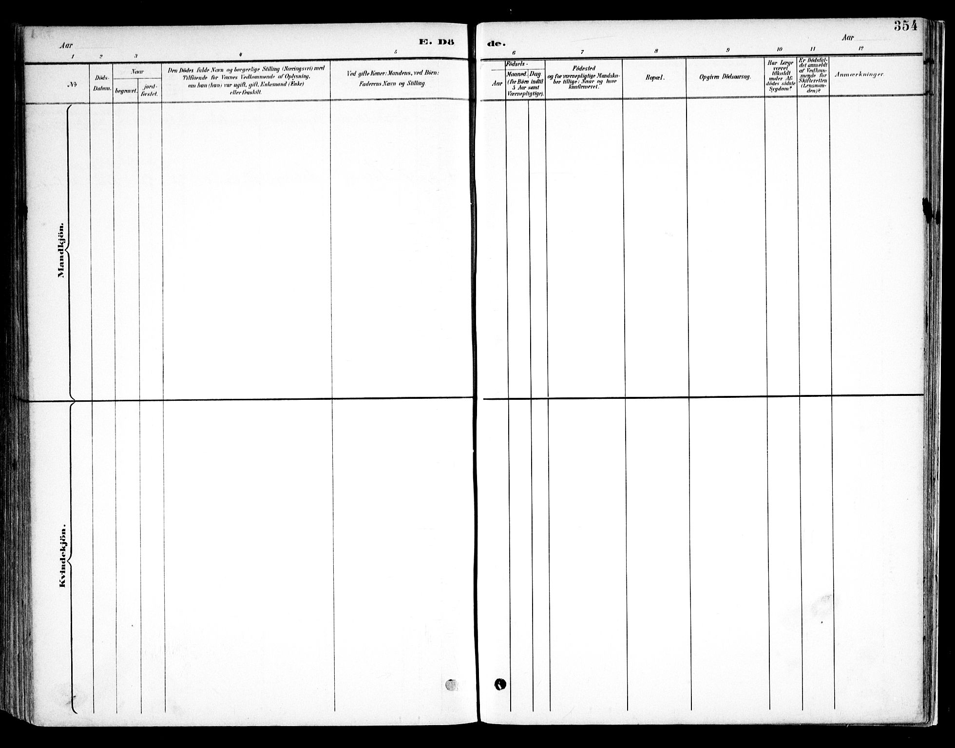 Kråkstad prestekontor Kirkebøker, SAO/A-10125a/F/Fb/L0002: Parish register (official) no. II 2, 1893-1917, p. 354