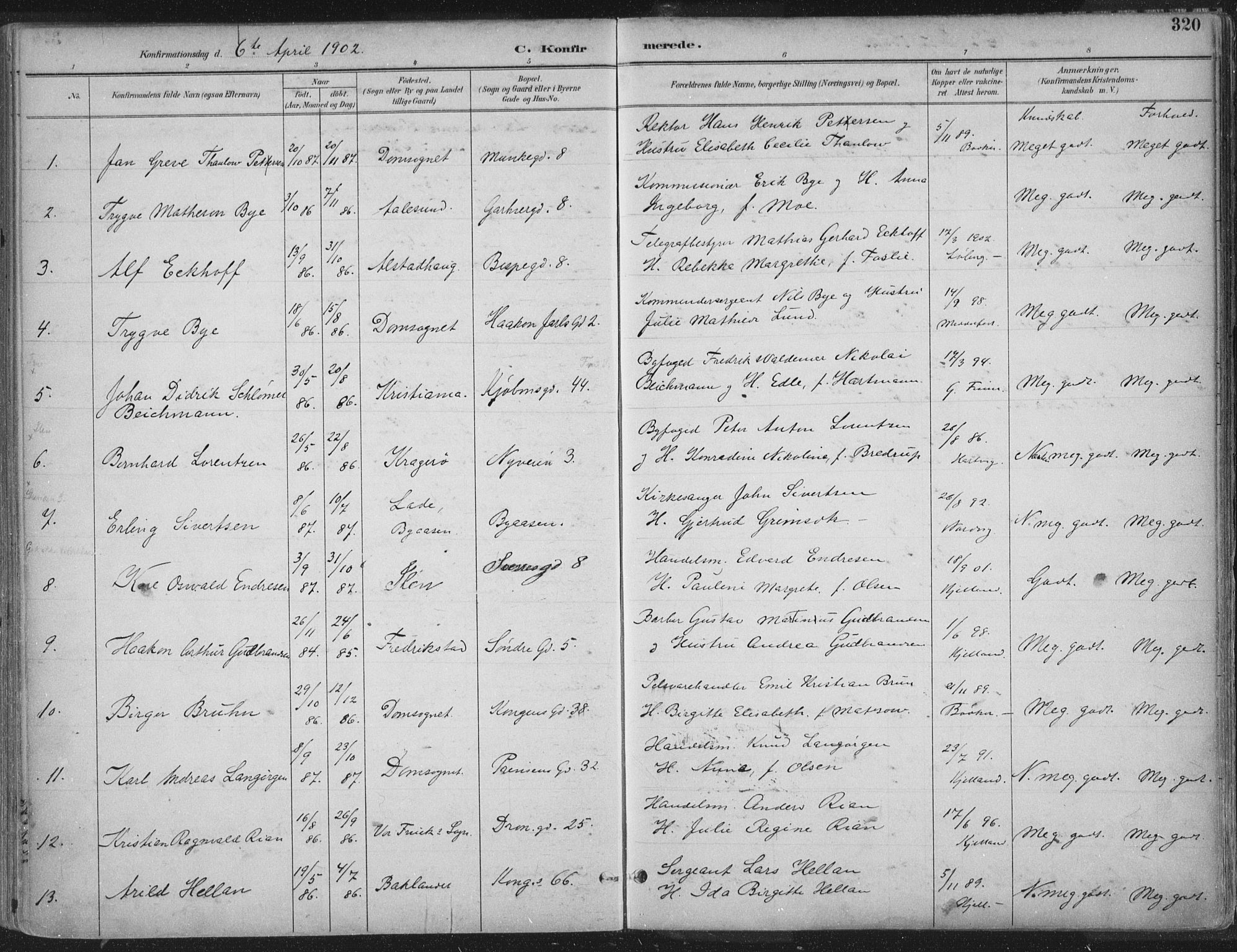 Ministerialprotokoller, klokkerbøker og fødselsregistre - Sør-Trøndelag, SAT/A-1456/601/L0062: Parish register (official) no. 601A30, 1891-1911, p. 320