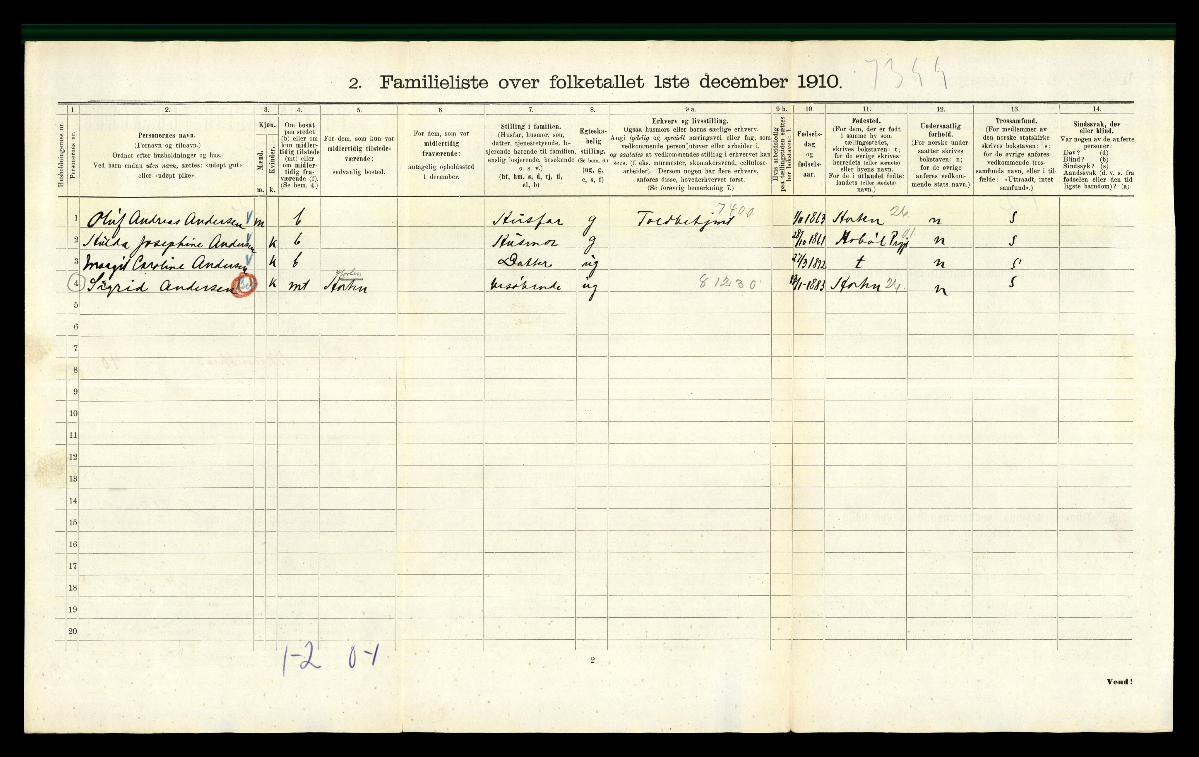 RA, 1910 census for Kristiania, 1910, p. 66448