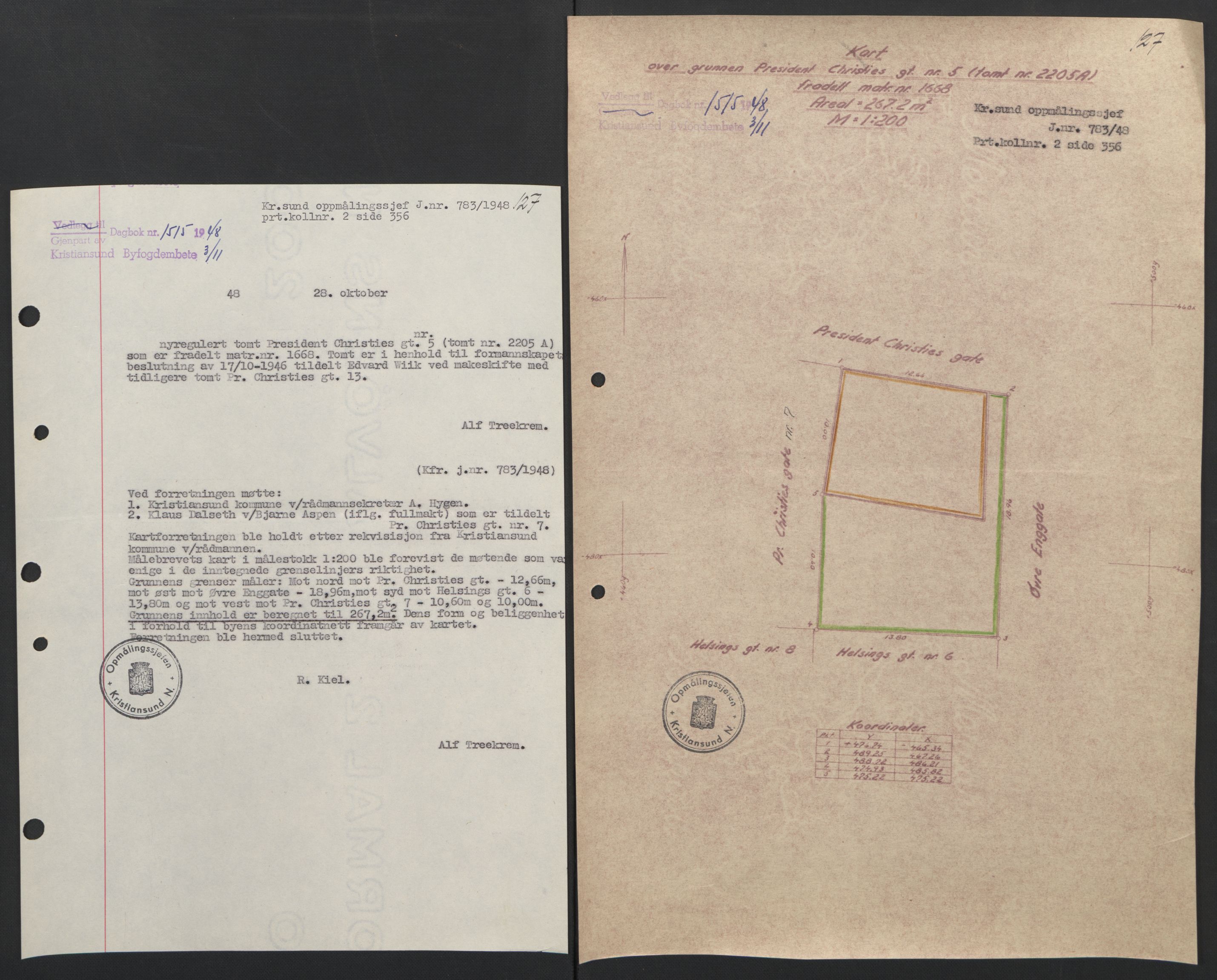Kristiansund byfogd, AV/SAT-A-4587/A/27: Mortgage book no. 42, 1947-1950, Diary no: : 1515/1948