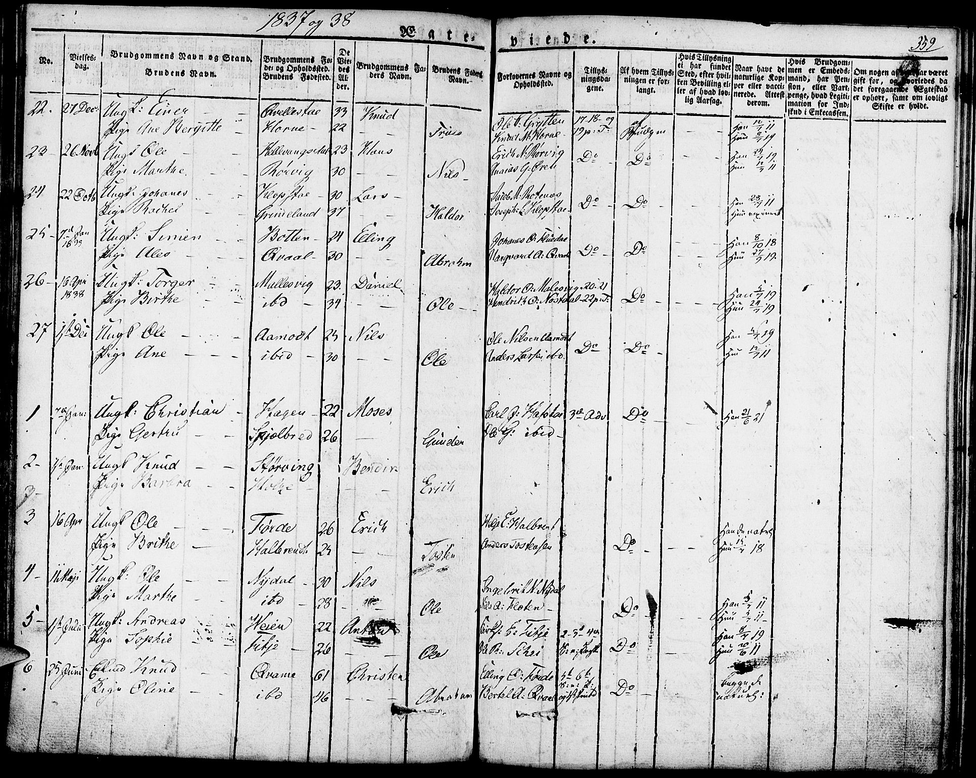 Førde sokneprestembete, SAB/A-79901/H/Haa/Haaa/L0006: Parish register (official) no. A 6, 1821-1842, p. 359