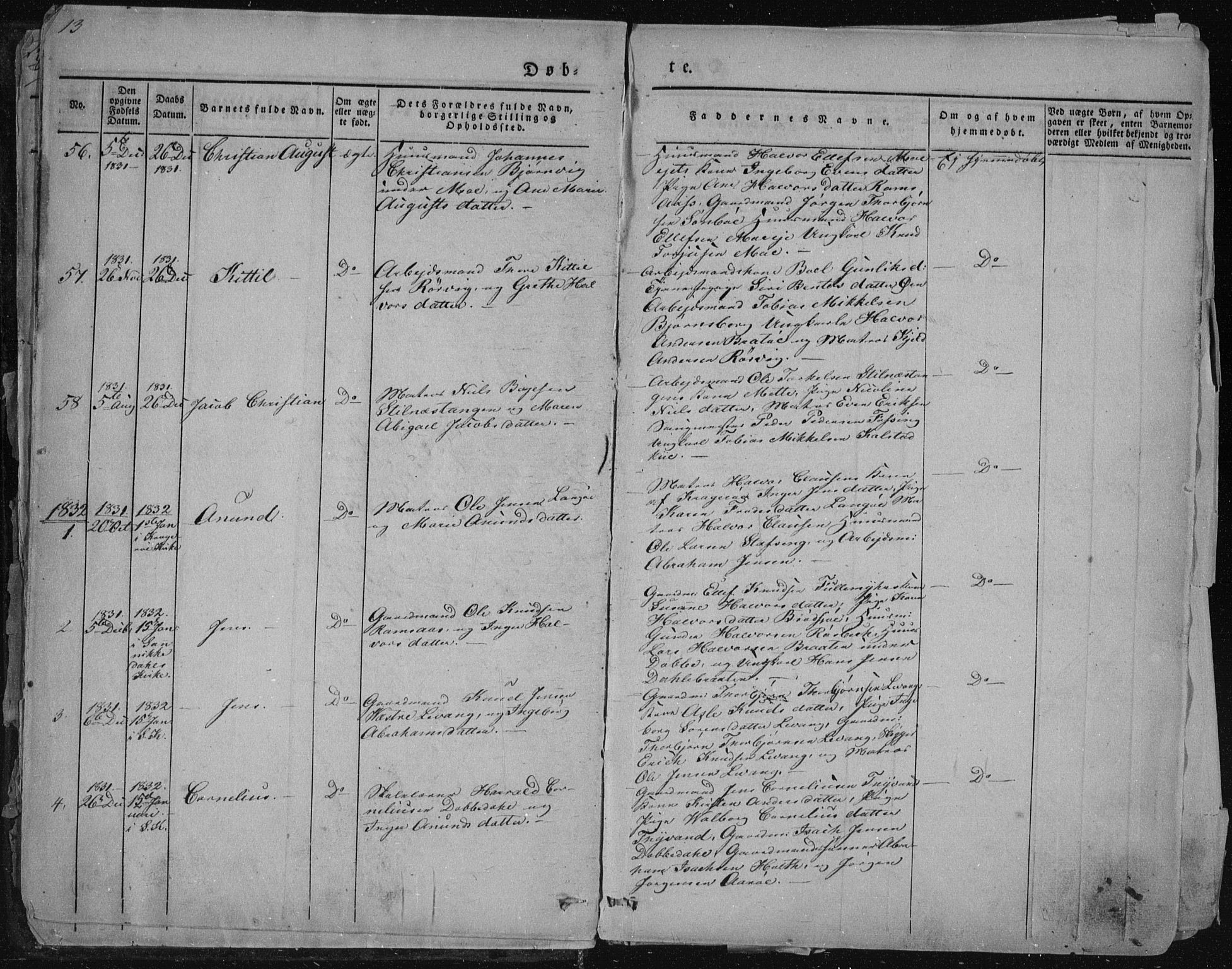Sannidal kirkebøker, SAKO/A-296/F/Fa/L0006: Parish register (official) no. 6, 1831-1847, p. 13