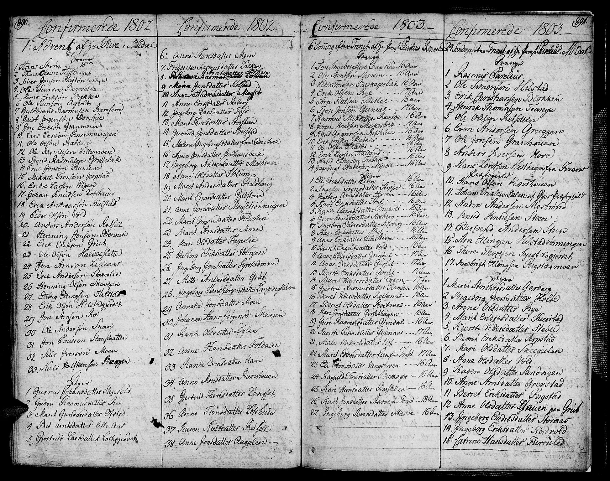 Ministerialprotokoller, klokkerbøker og fødselsregistre - Sør-Trøndelag, AV/SAT-A-1456/672/L0852: Parish register (official) no. 672A05, 1776-1815, p. 890-891