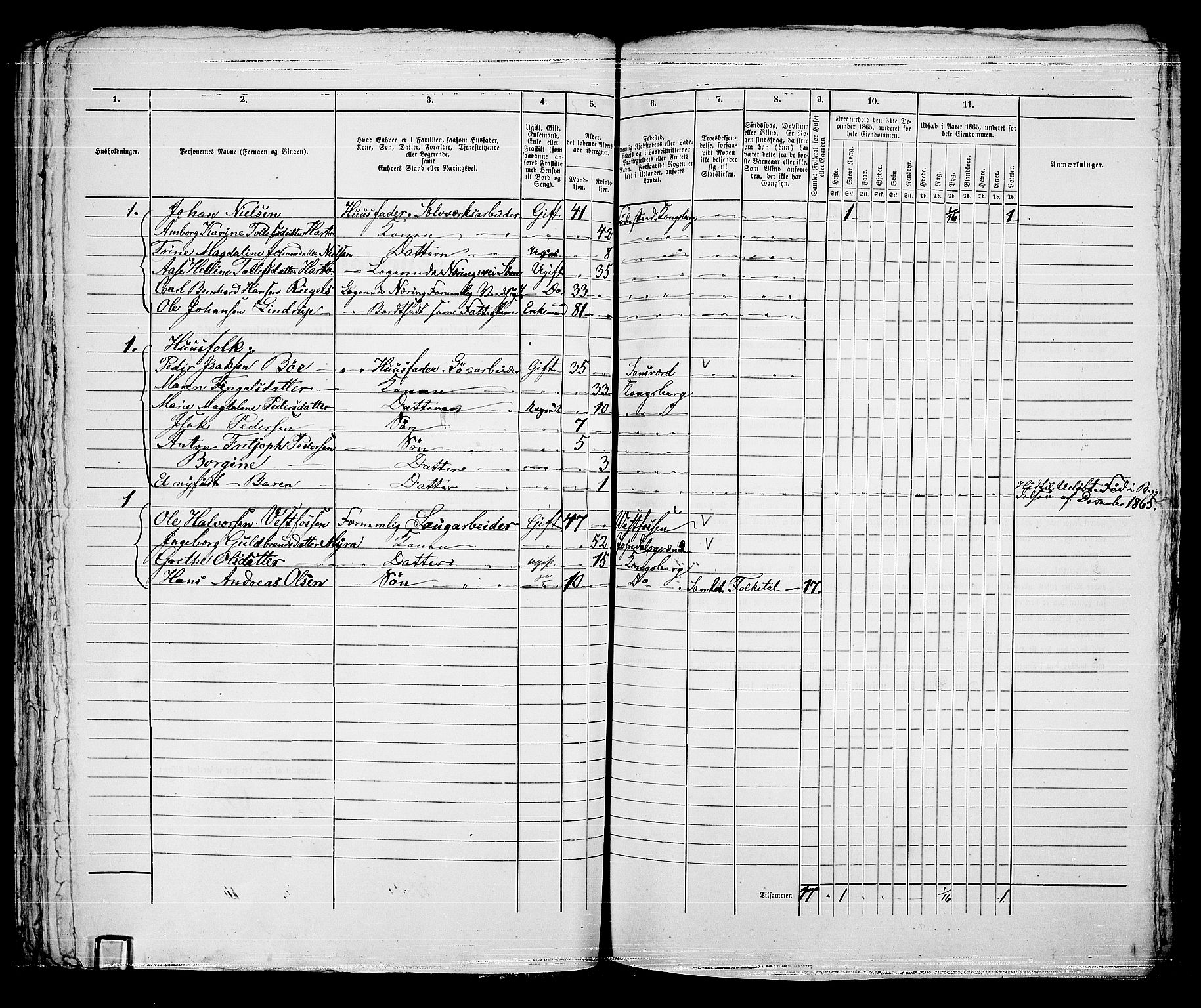 RA, 1865 census for Kongsberg/Kongsberg, 1865, p. 760