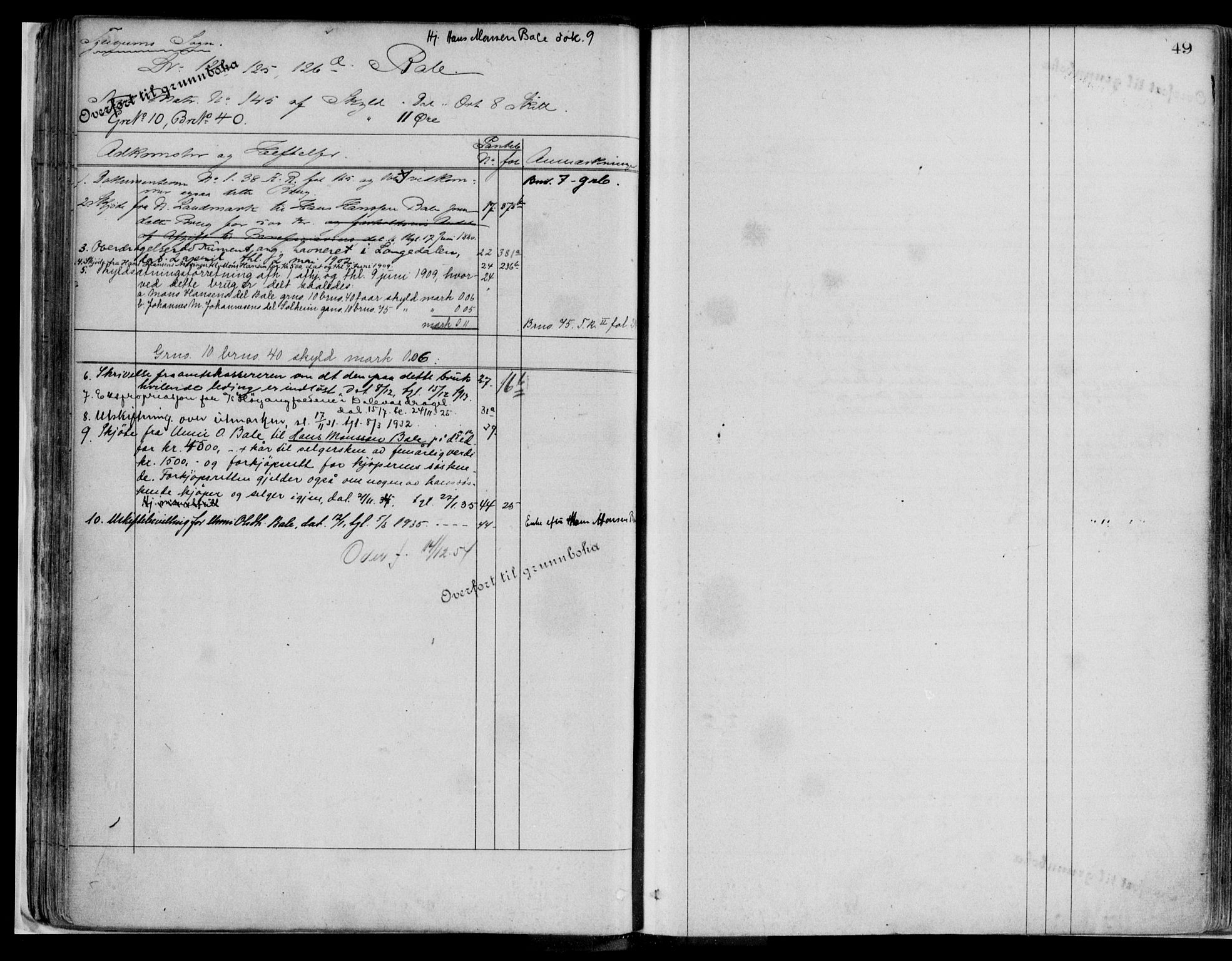 Ytre Sogn tingrett, AV/SAB-A-2601/1/G/Gaa/L0016: Mortgage register no. II.A.a.16, 1800-1950, p. 49