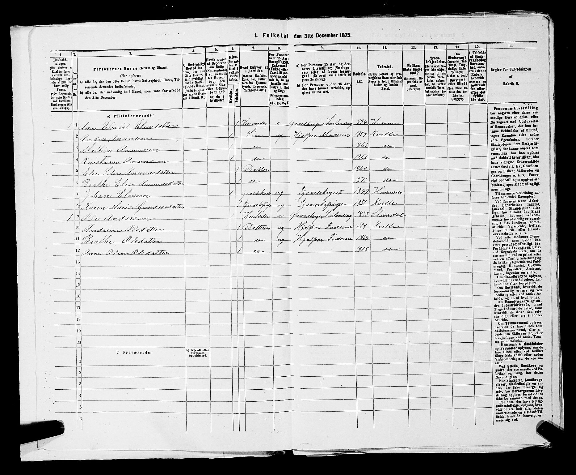 SAKO, 1875 census for 0727P Hedrum, 1875, p. 1178