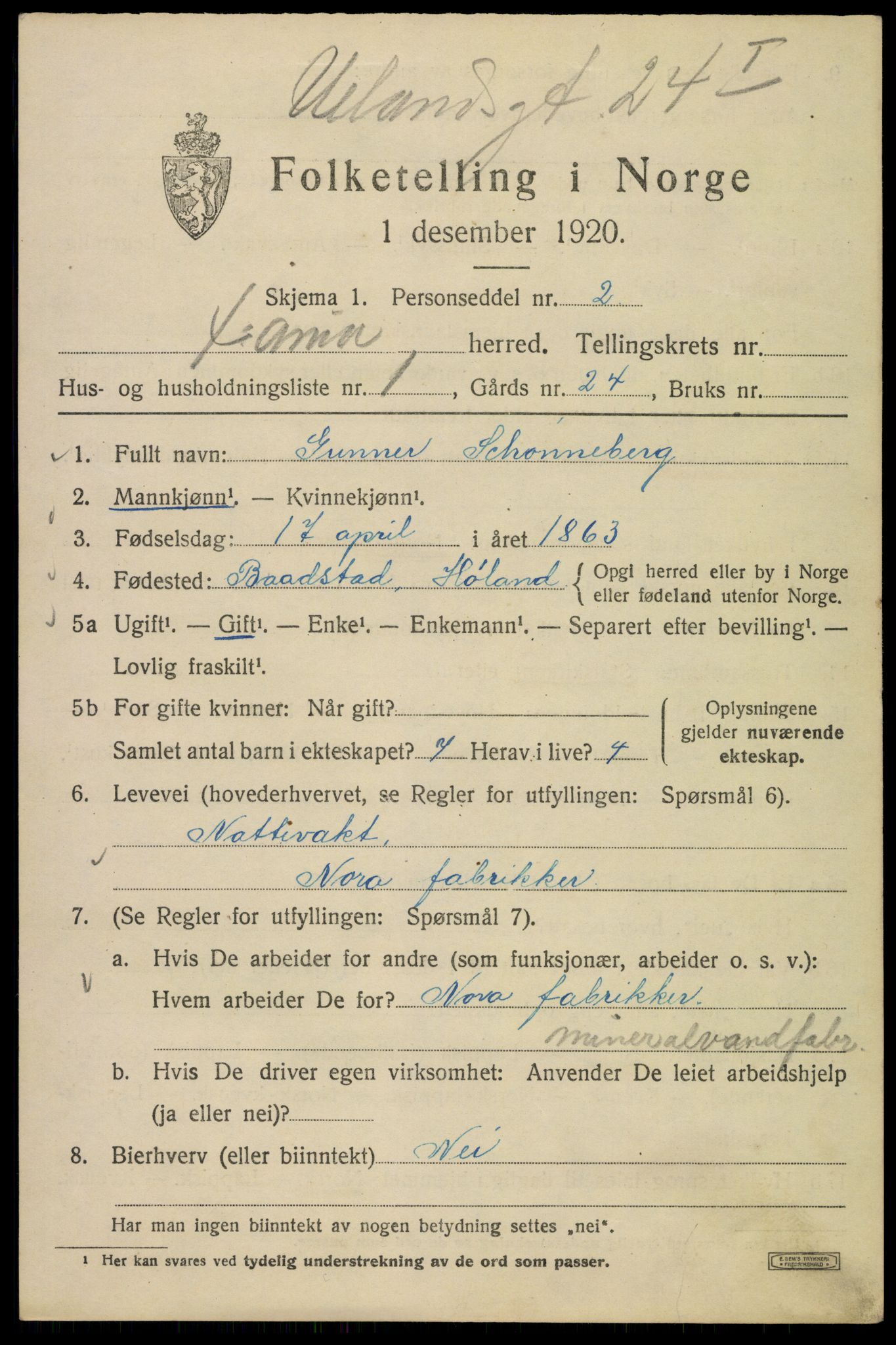 SAO, 1920 census for Kristiania, 1920, p. 611149