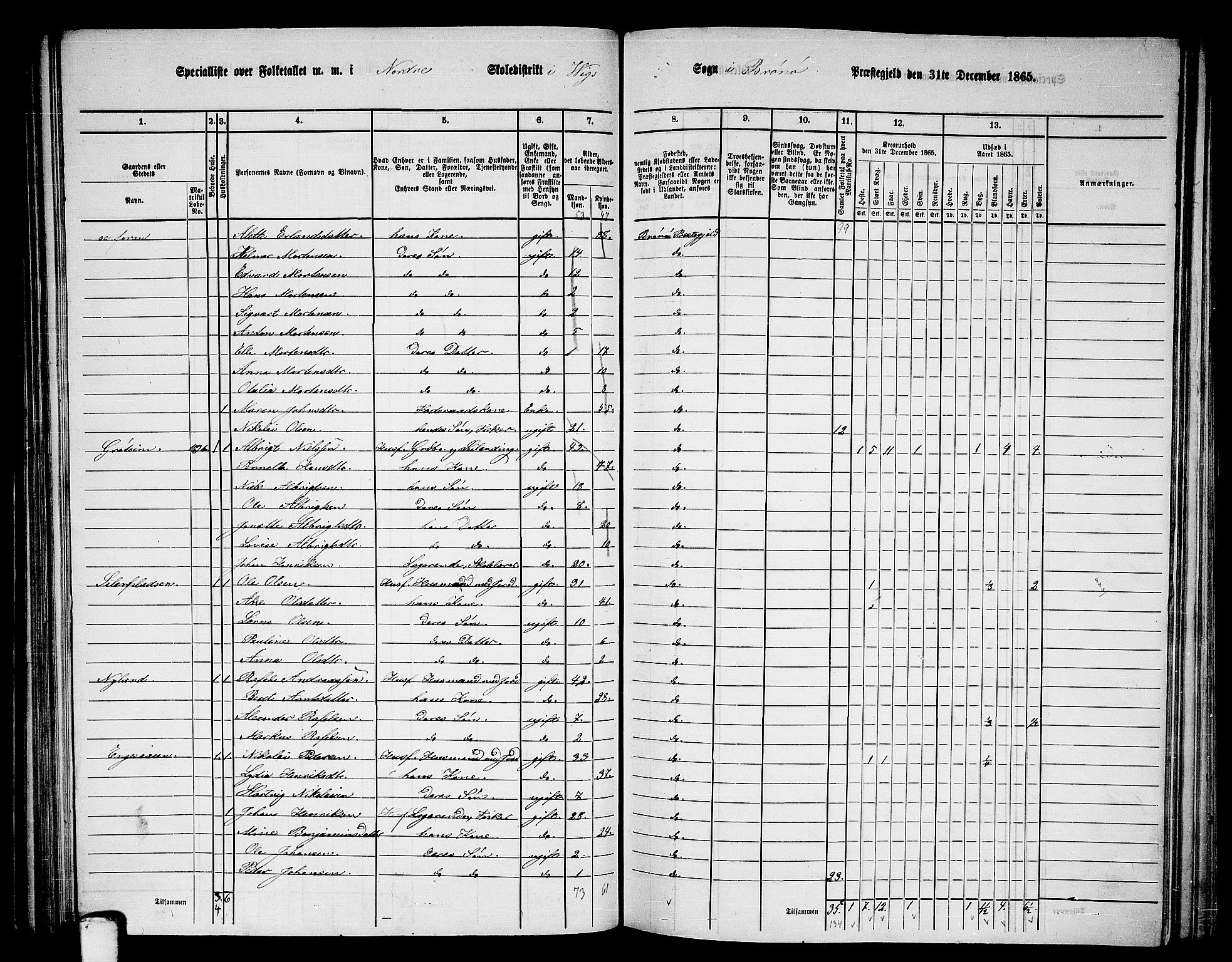 RA, 1865 census for Brønnøy, 1865, p. 77