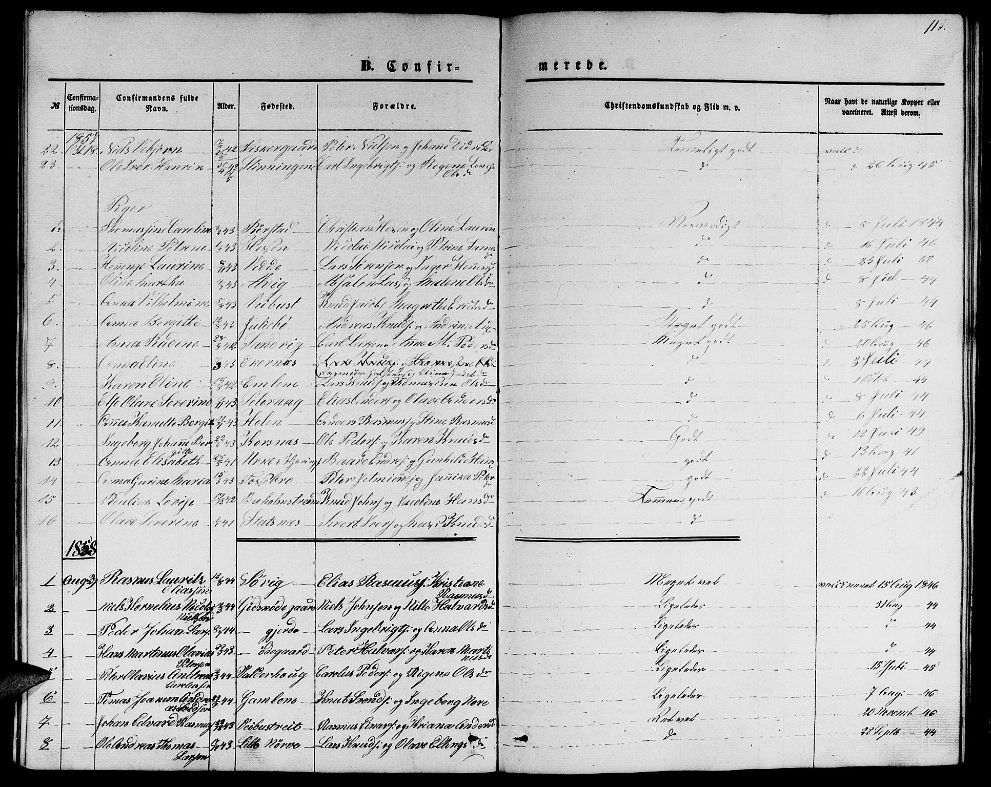 Ministerialprotokoller, klokkerbøker og fødselsregistre - Møre og Romsdal, SAT/A-1454/528/L0427: Parish register (copy) no. 528C08, 1855-1864, p. 113