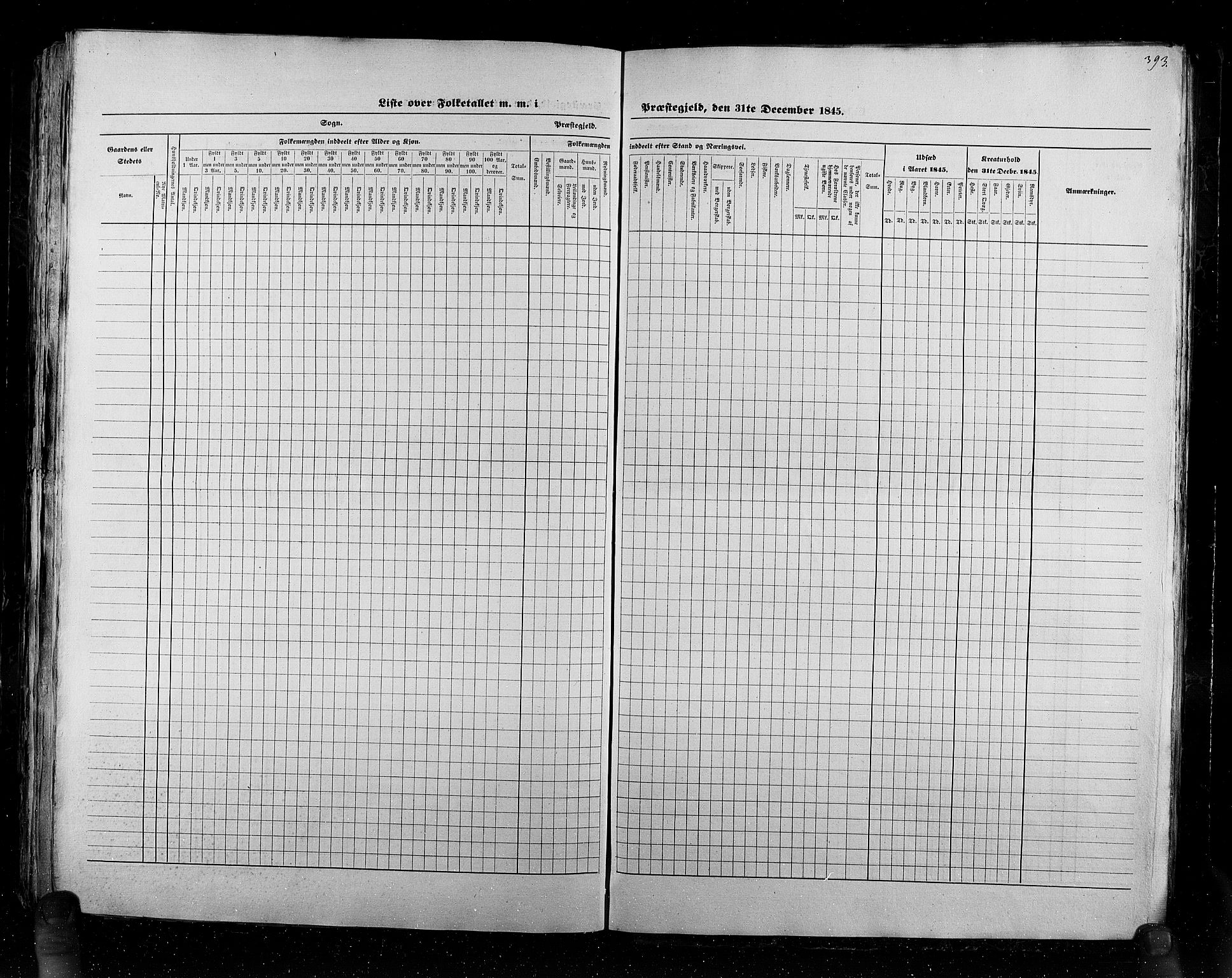 RA, Census 1845, vol. 6: Lister og Mandal amt og Stavanger amt, 1845, p. 393