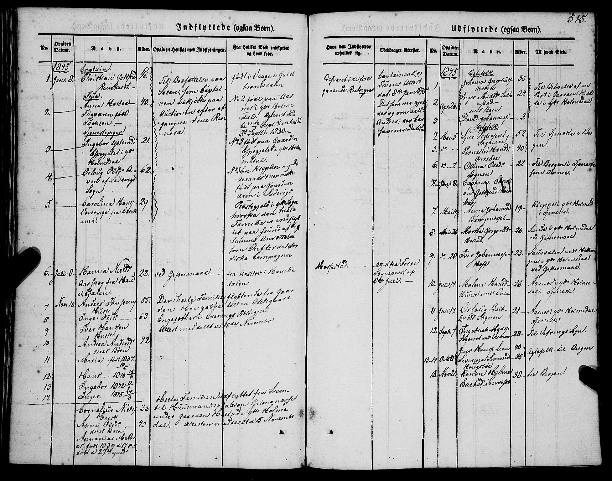 Gaular sokneprestembete, SAB/A-80001/H/Haa: Parish register (official) no. A 4II, 1841-1859, p. 515