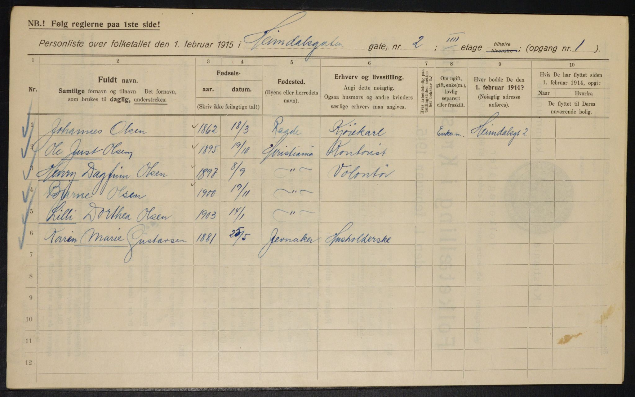 OBA, Municipal Census 1915 for Kristiania, 1915, p. 36221