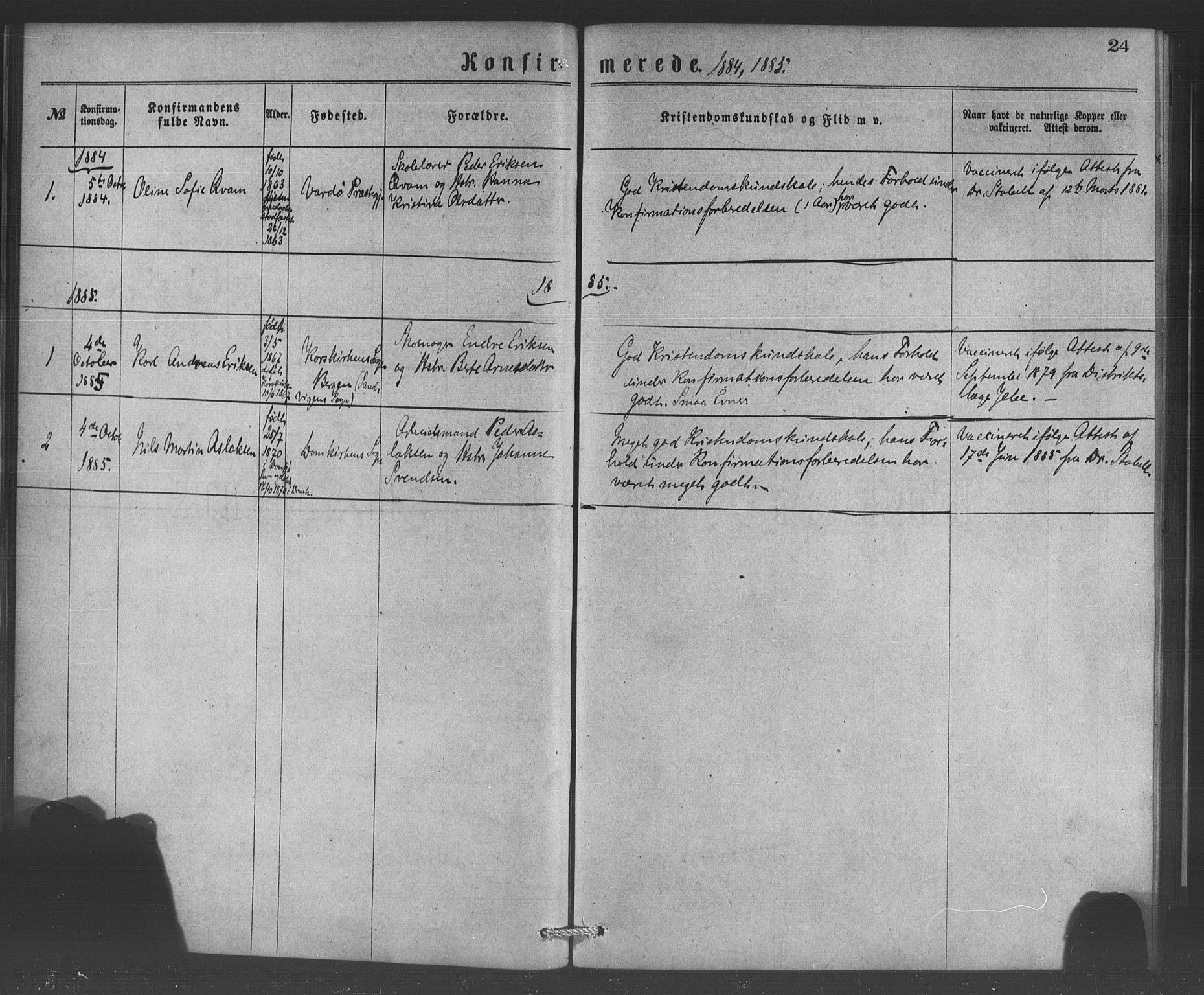 Bergen kommunale pleiehjem - stiftelsespresten, SAB/A-100281: Parish register (official) no. A 1, 1874-1886, p. 24